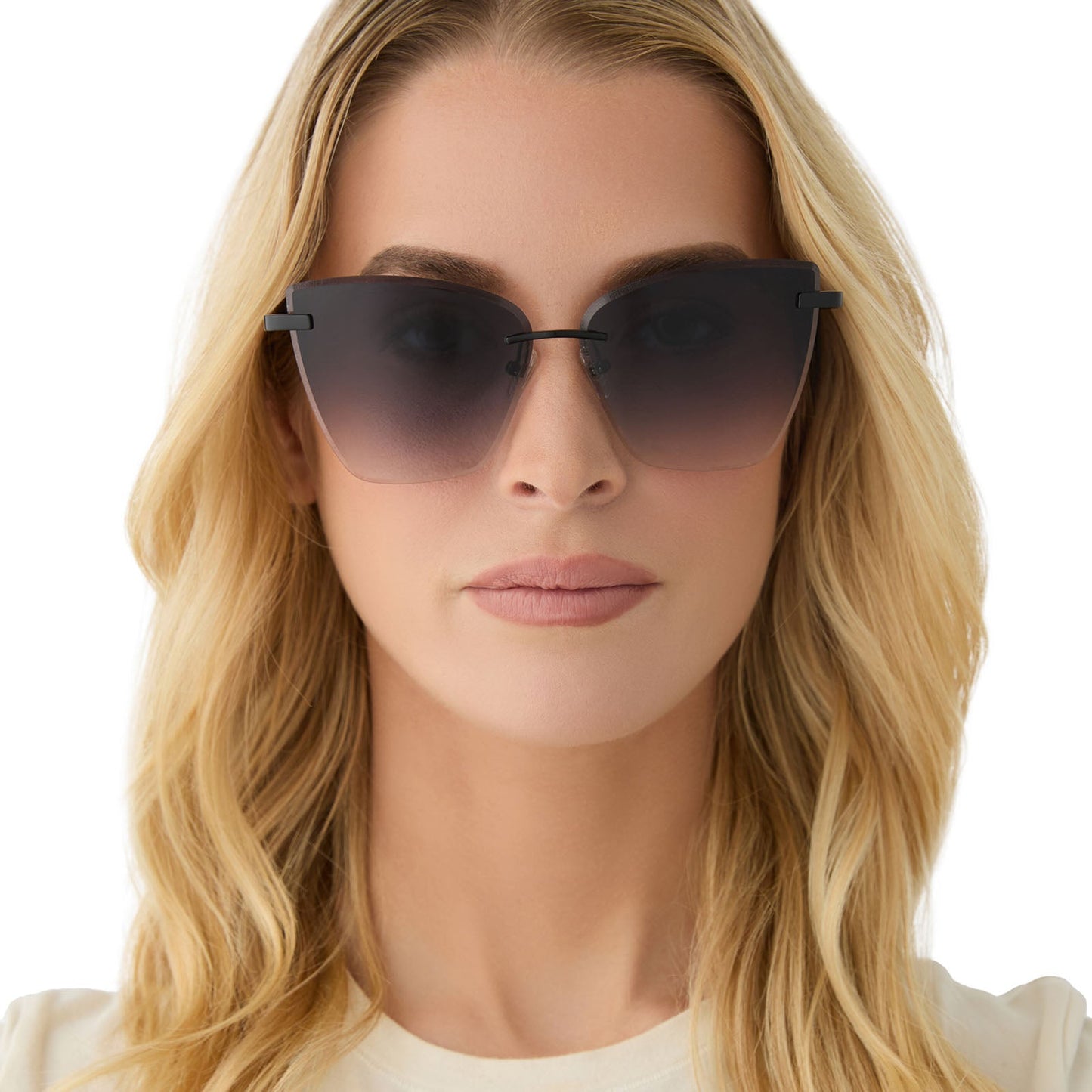 BECKY V - BLACK + GREY GRADIENT SUNGLASSES