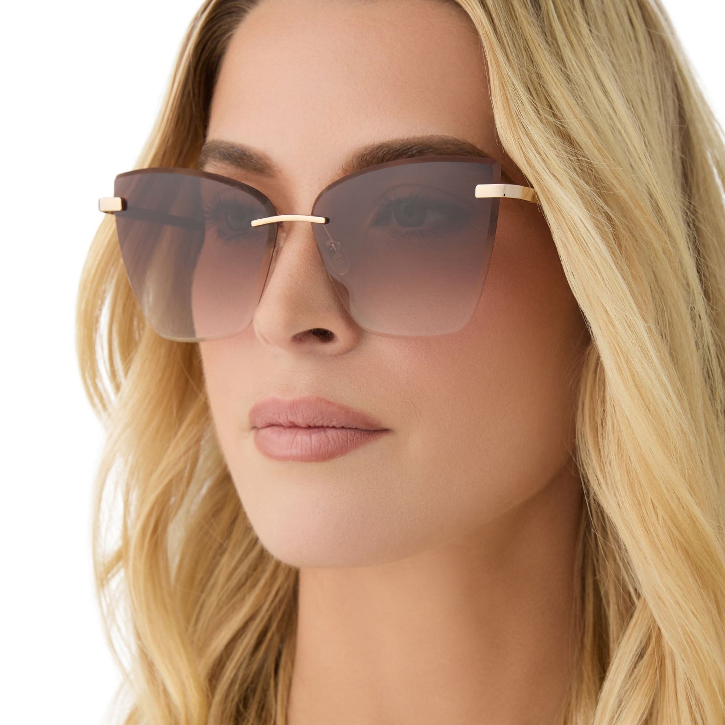 BECKY V - GOLD + BROWN GRADIENT SUNGLASSES