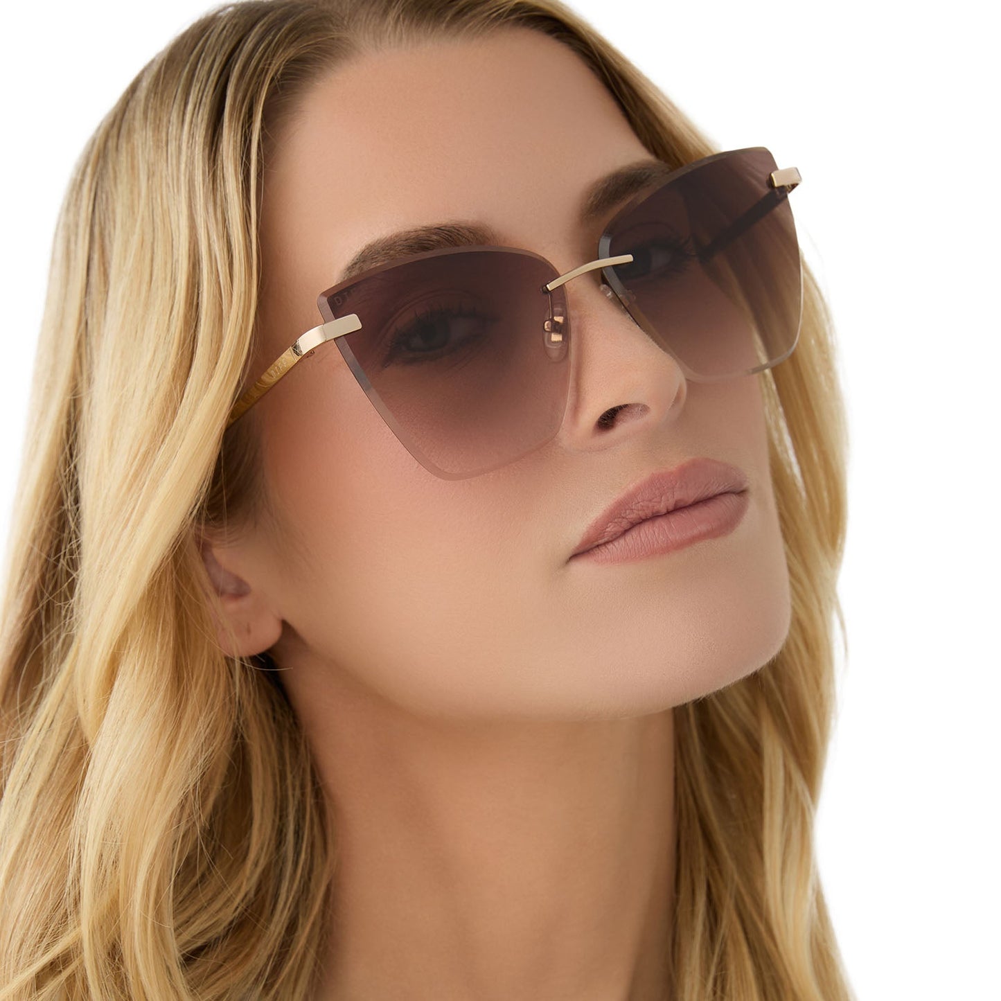 BECKY V - GOLD + BROWN GRADIENT SUNGLASSES