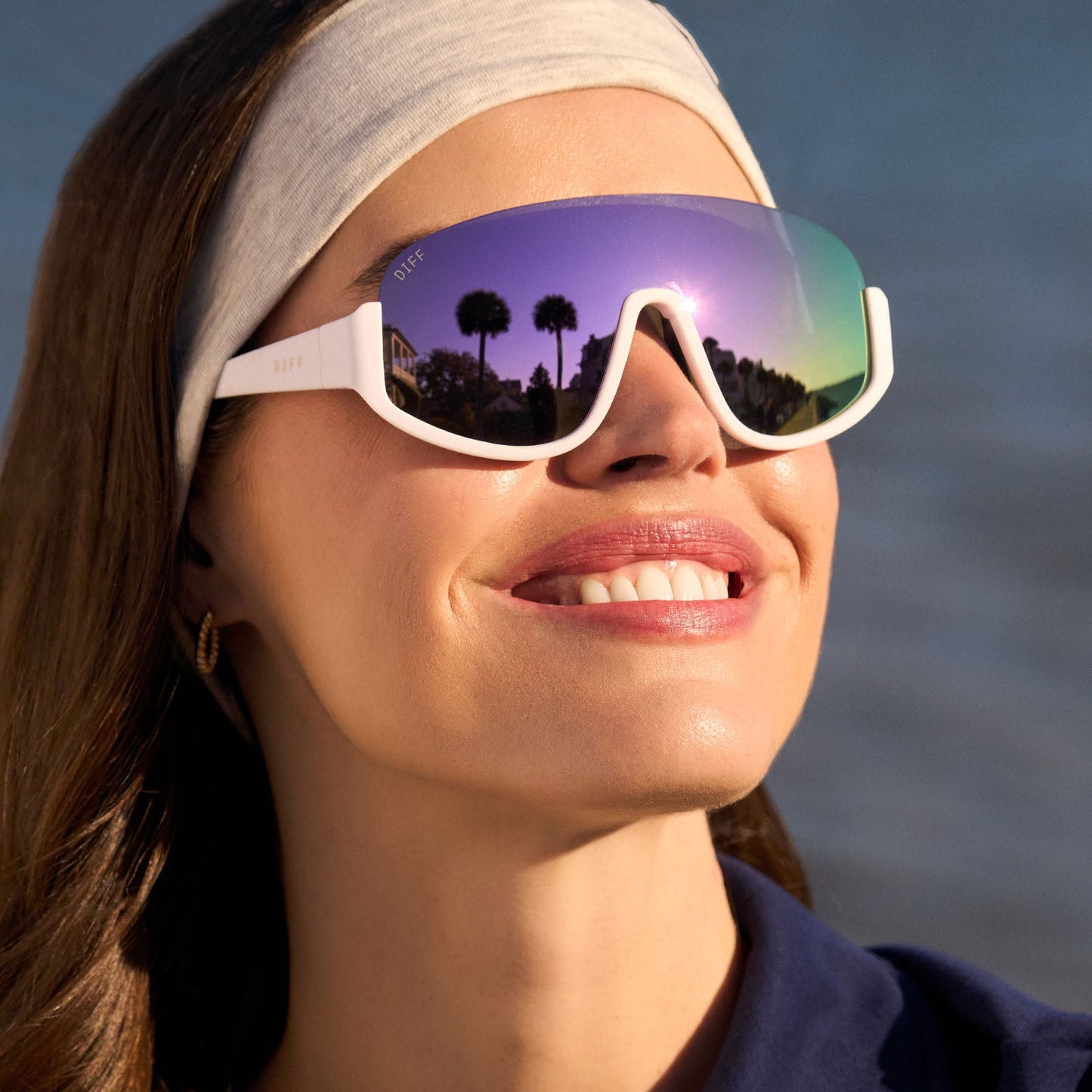 BLAZER - MATTE WHITE + LAVENDER MIRROR + POLARIZED SUNGLASSES