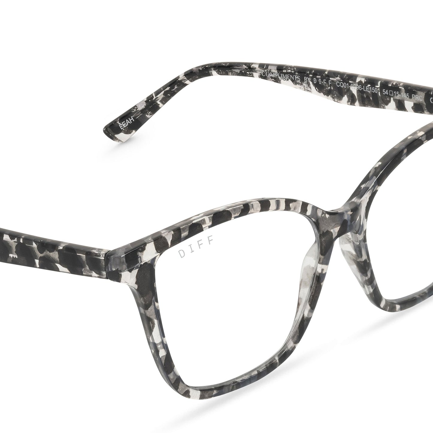 LEAH - CLEAR LEOPARD  + BLUE LIGHT READERS