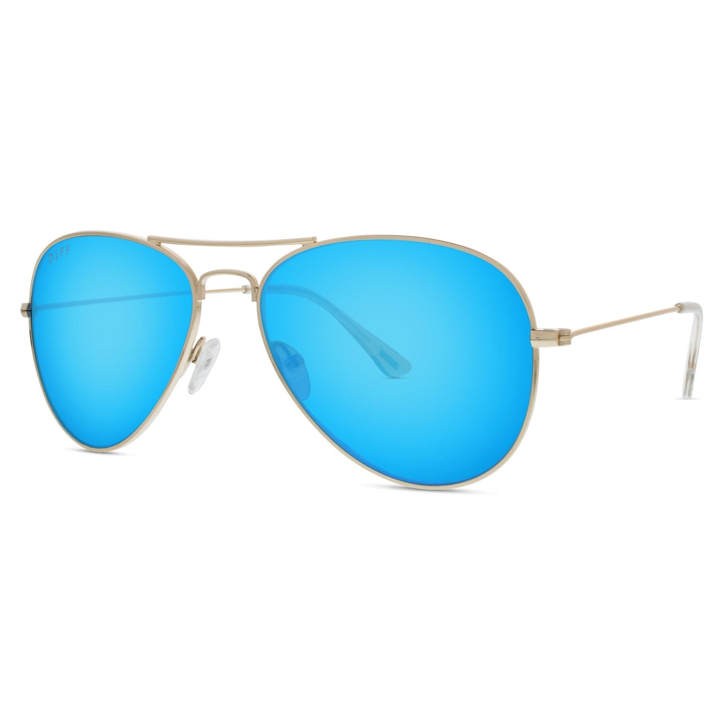 CRUZ - GOLD + BLUE MIRROR SUNGLASSES