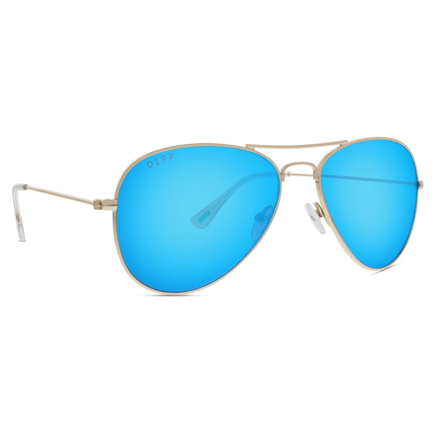 CRUZ - GOLD + BLUE MIRROR SUNGLASSES