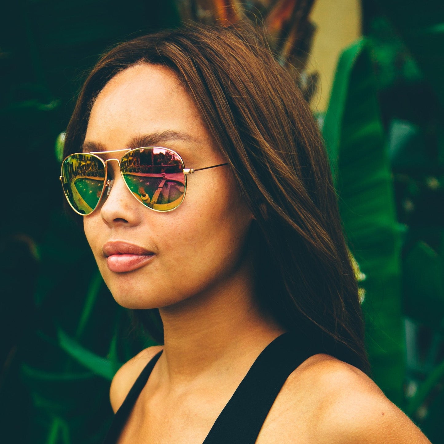 CRUZ - GOLD + BLUE MIRROR SUNGLASSES