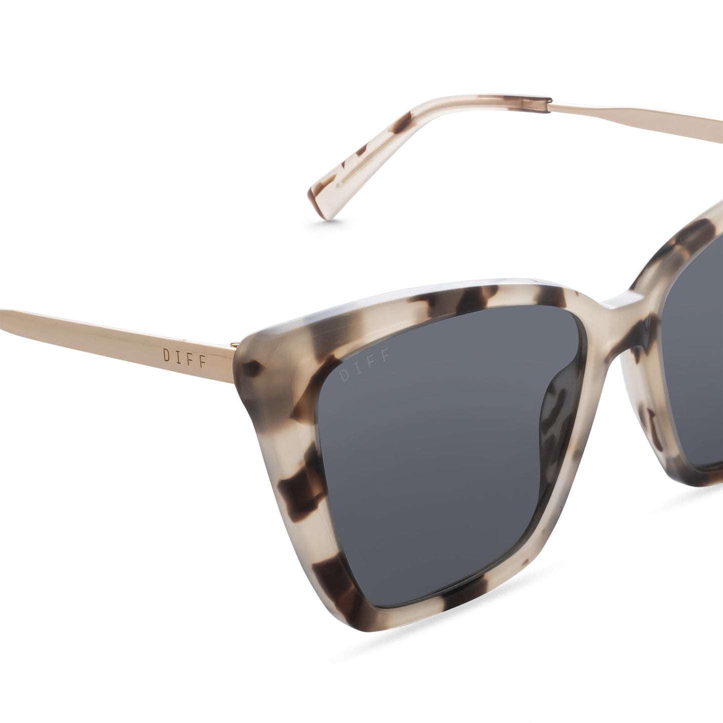 BECKY II - CREAM TORTOISE + GREY POLARIZED SUNGLASSES