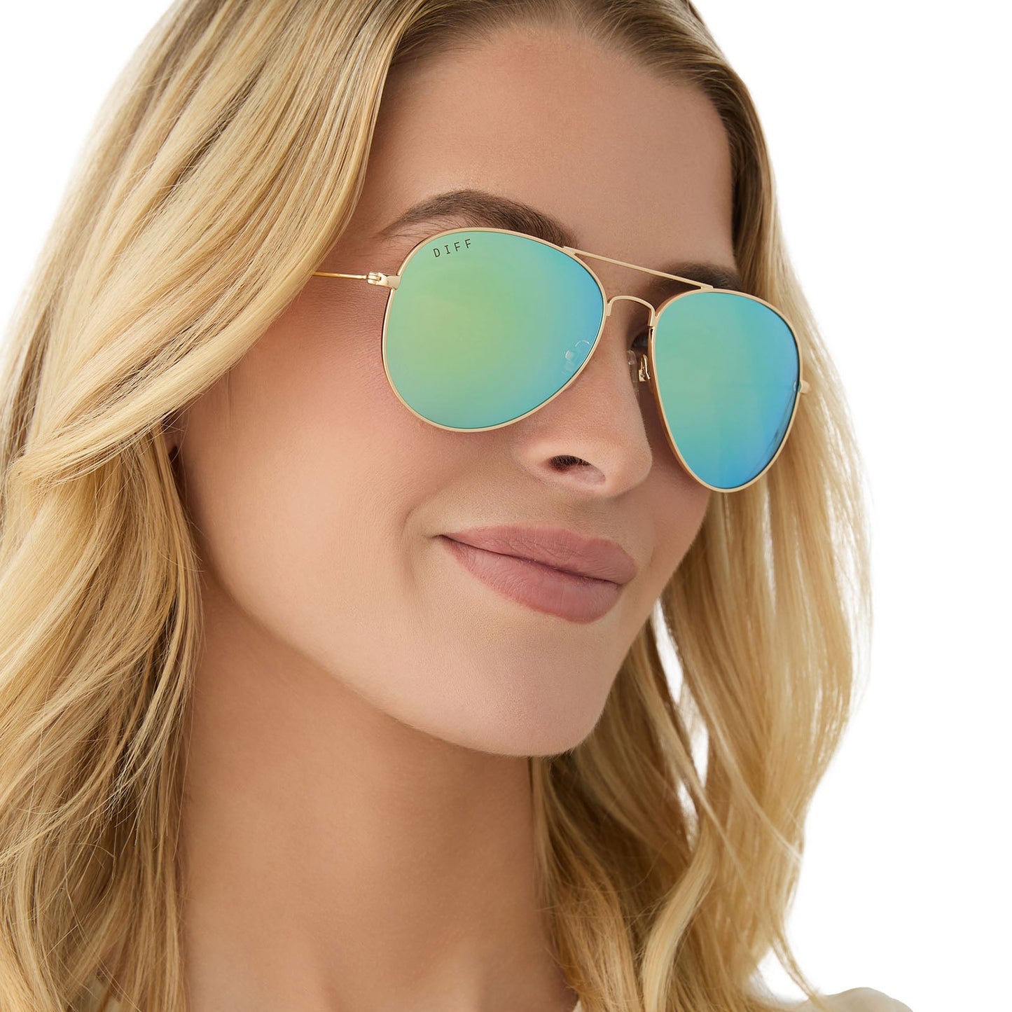 CRUZ - GOLD + AQUATIC AWE MIRROR SUNGLASSES