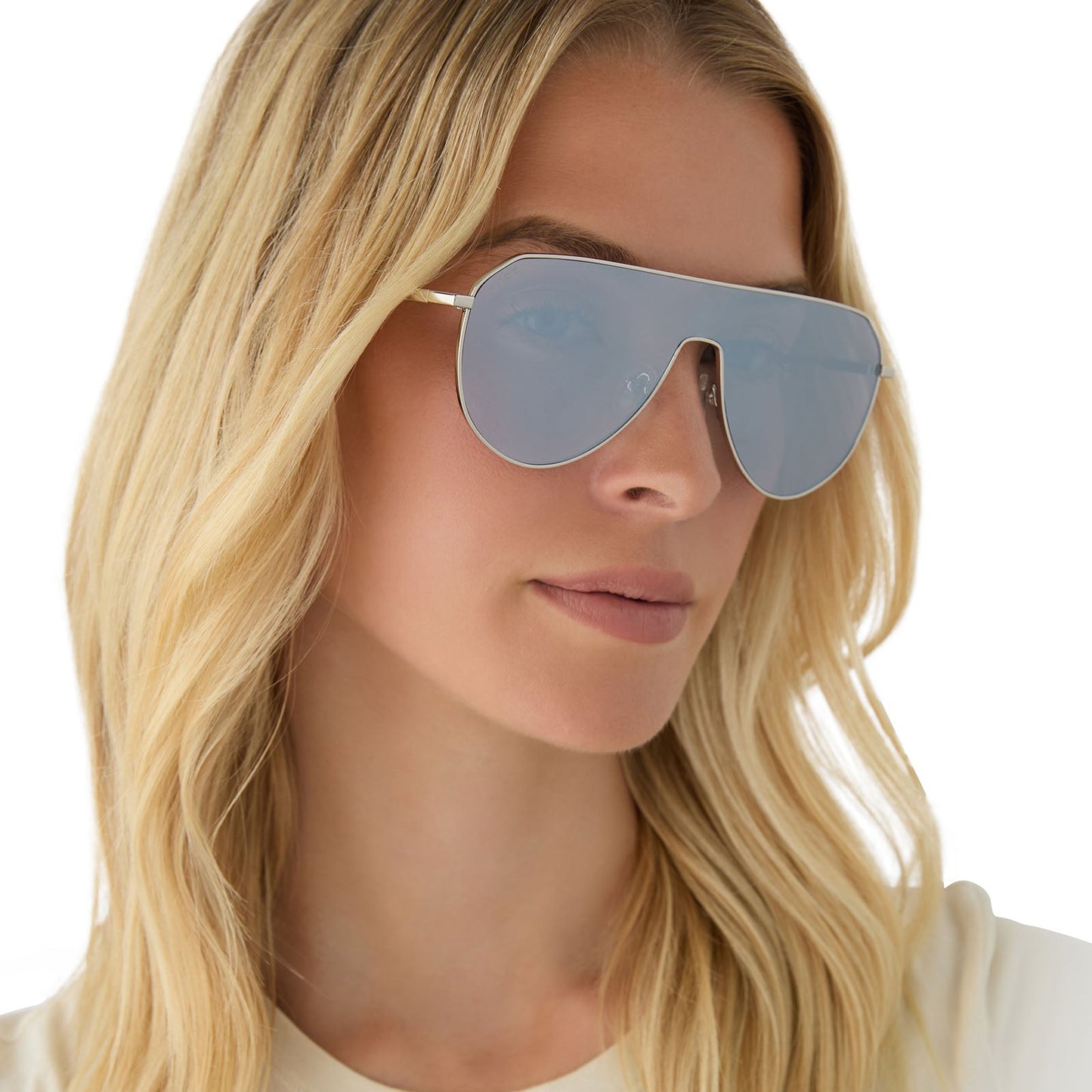 DASH SHIELD - SILVER + SILVER MIRROR SUNGLASSES