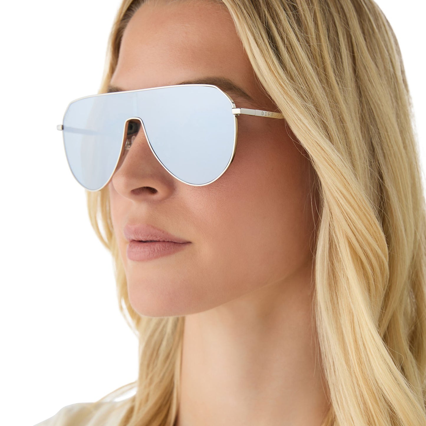 DASH SHIELD - SILVER + SILVER MIRROR SUNGLASSES