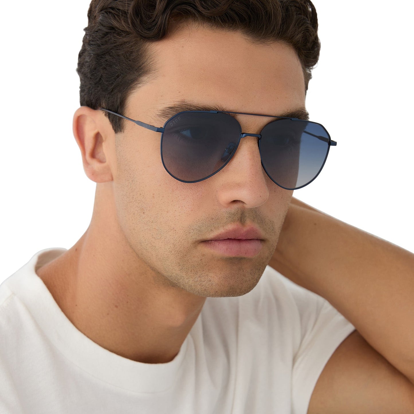 DASH XS - DEEP NAVY METAL + AEGEAN BLUE FLASH SUNGLASSES