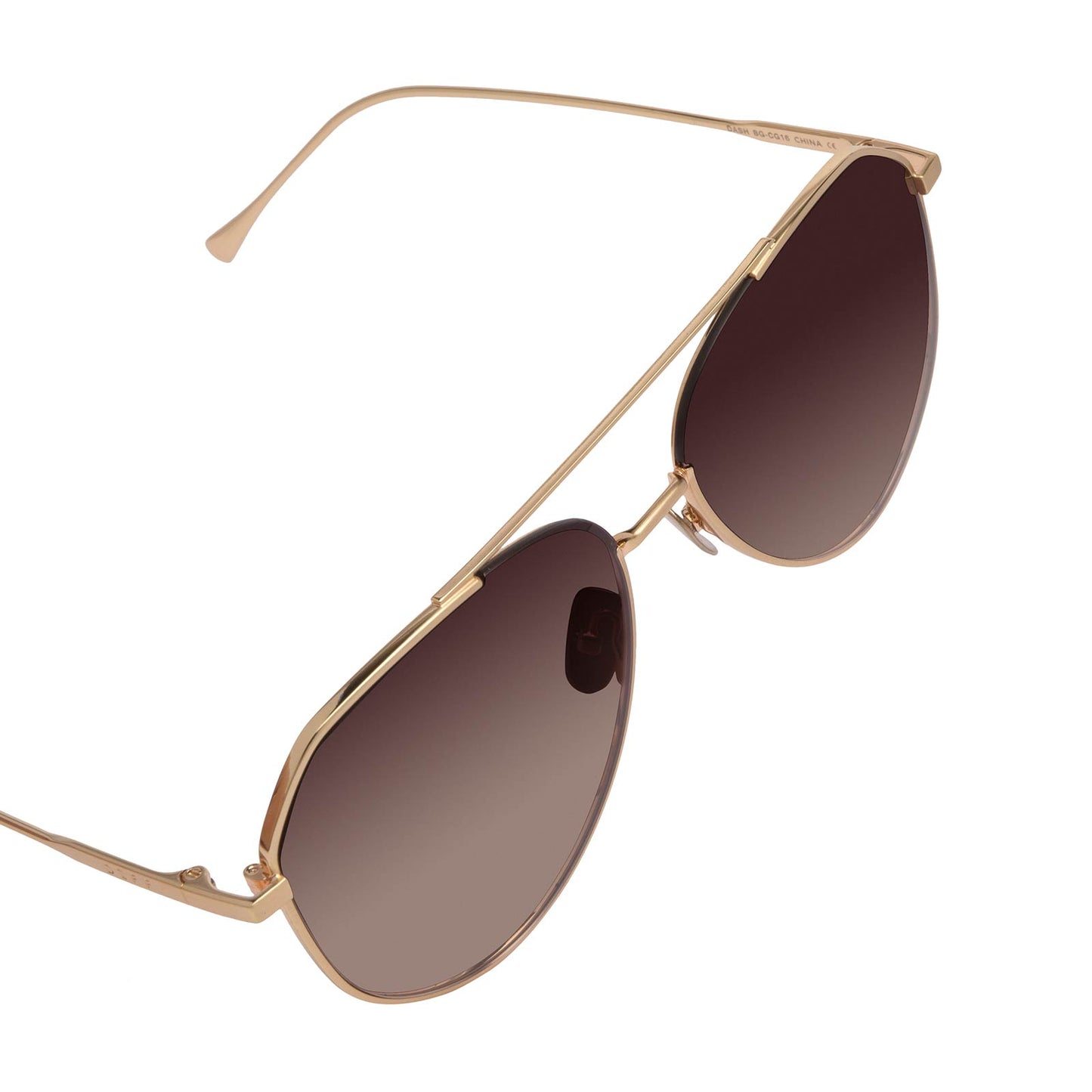 DASH - BRUSHED GOLD + COFFEE GRADIENT SUNGLASSES