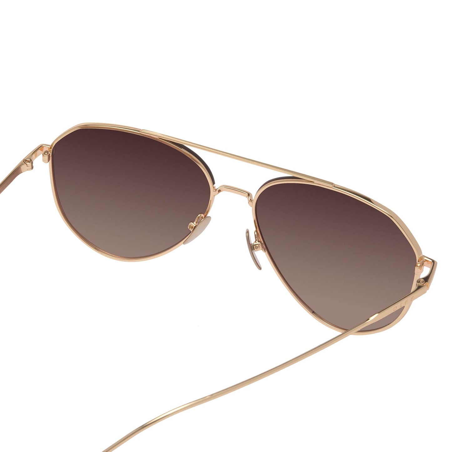 DASH - BRUSHED GOLD + COFFEE GRADIENT SUNGLASSES