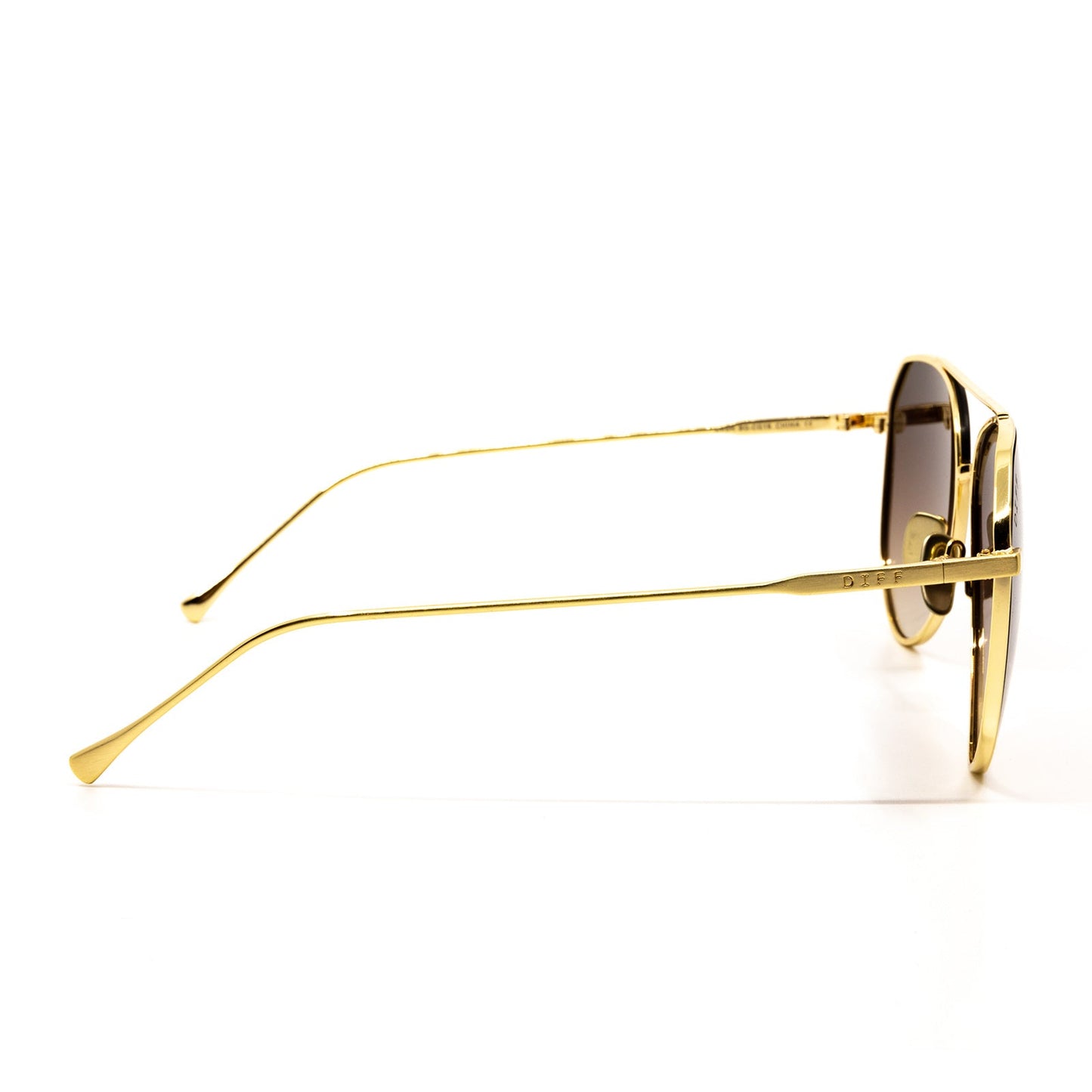 DASH - BRUSHED GOLD + COFFEE GRADIENT SUNGLASSES