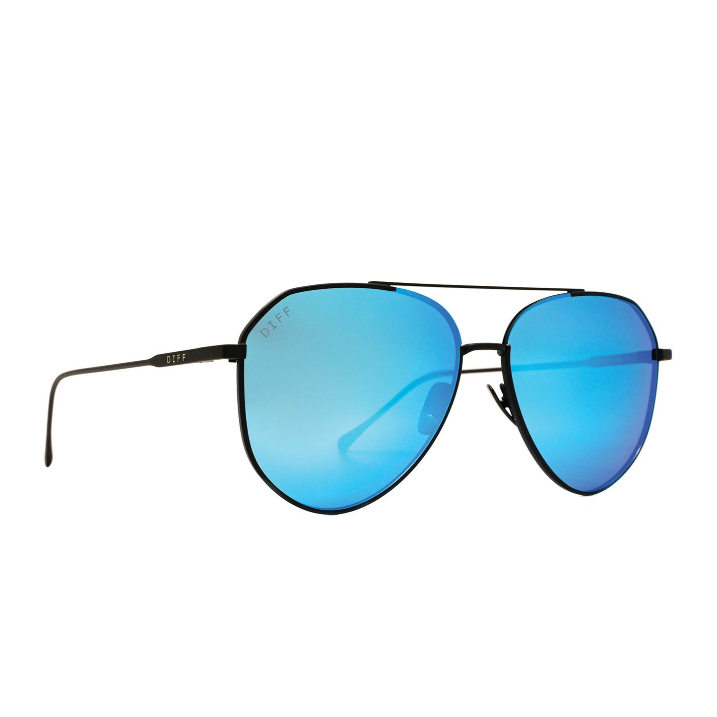 DASH - MATTE BLACK + BLUE MIRROR + POLARIZED SUNGLASSES