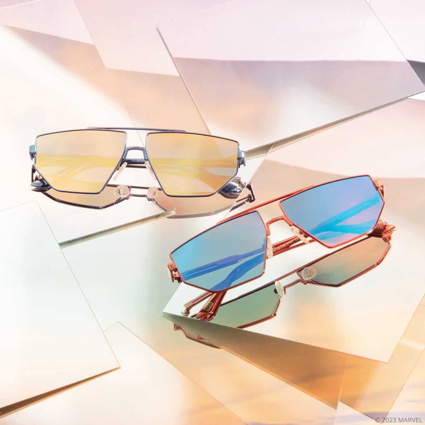 GALACTIC HEROES - METALLIC GALACTIC RED + SPACE BLUE MIRROR + POLARIZED SUNGLASSES