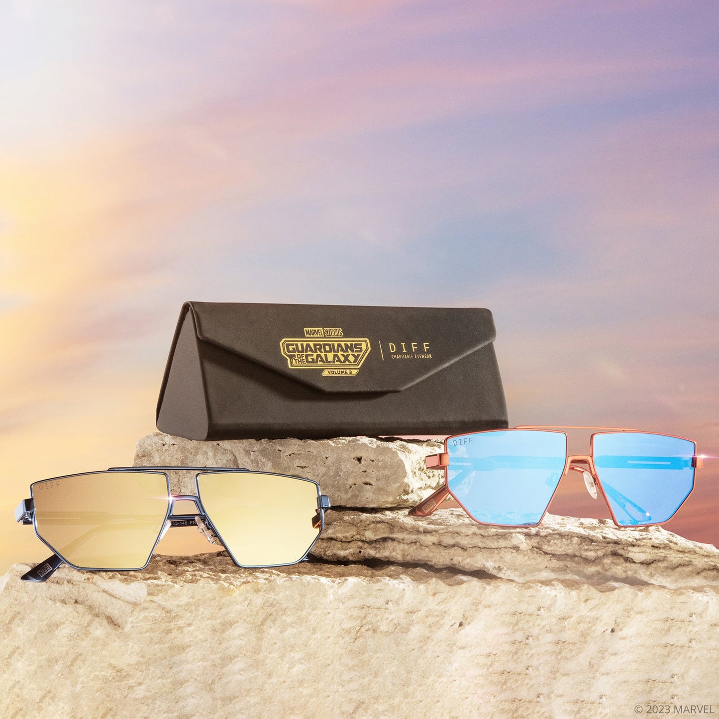 GALACTIC HEROES - METALLIC SOLAR BLUE + GALACTIC GOLD MIRROR + POLARIZED SUNGLASSES