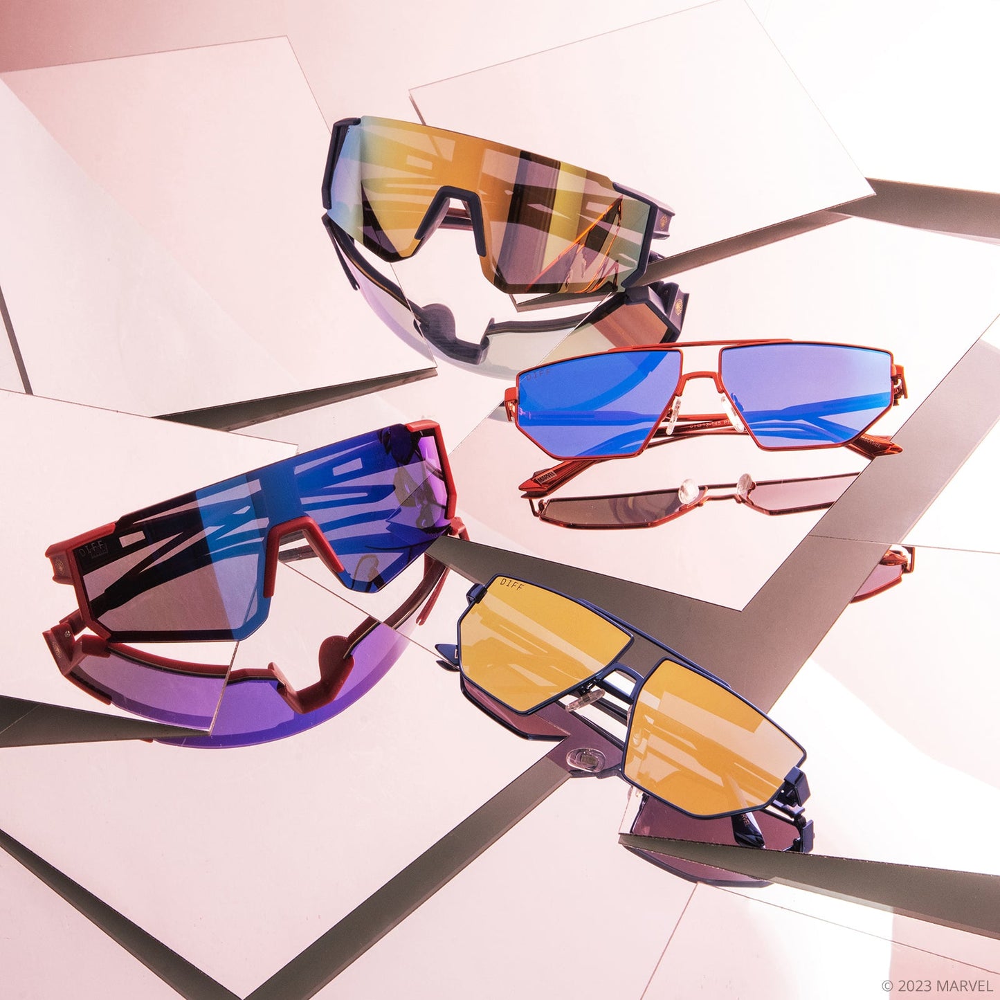 GALACTIC HEROES - METALLIC GALACTIC RED + SPACE BLUE MIRROR + POLARIZED SUNGLASSES