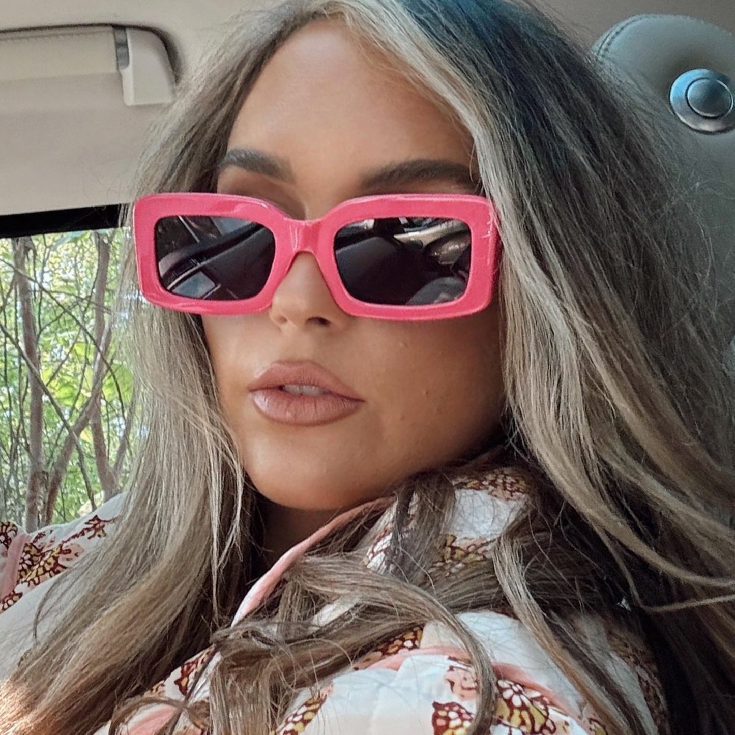 INDY - BRIGHT PINK + GREY SUNGLASSES