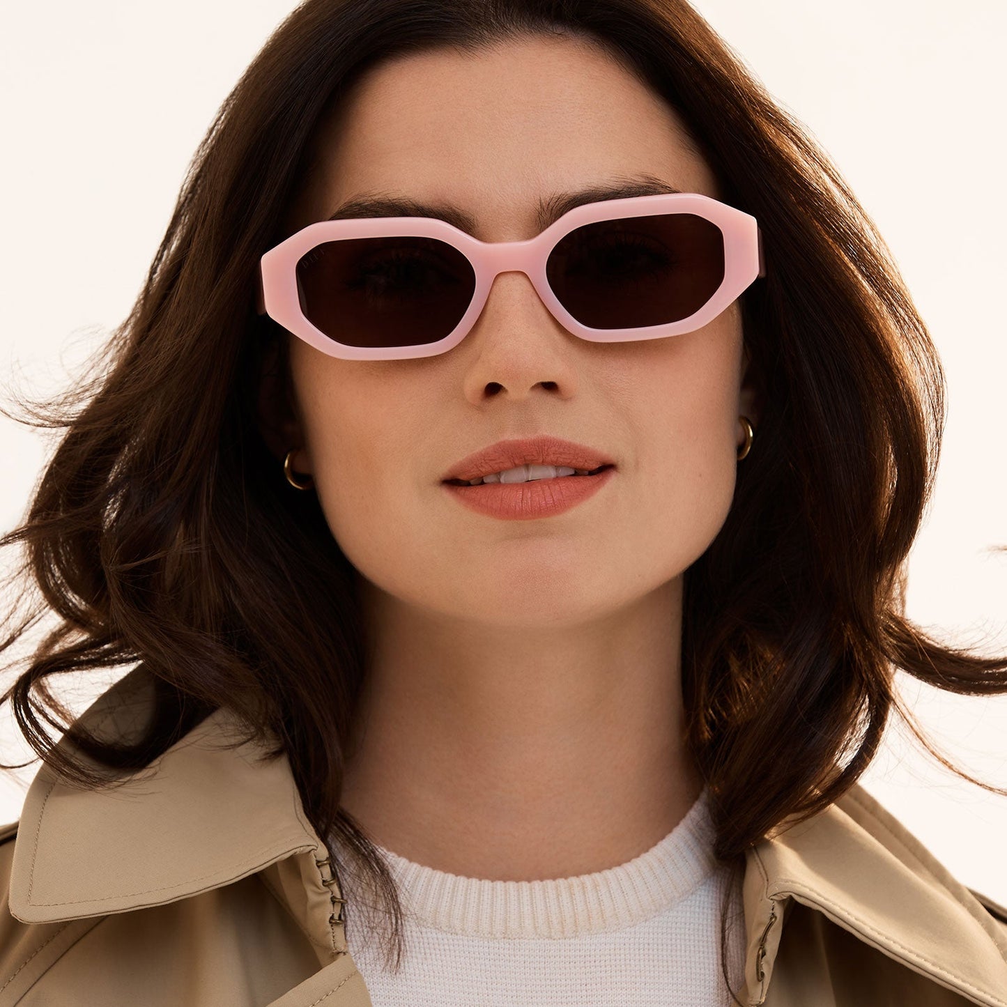 ALLEGRA - PINK VELVET + GREY + POLARIZED SUNGLASSES