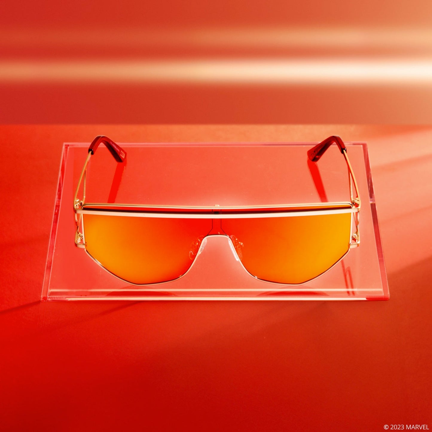 IRON MAN - BRUSHED GOLD + RED MIRROR + POLARIZED SUNGLASSES