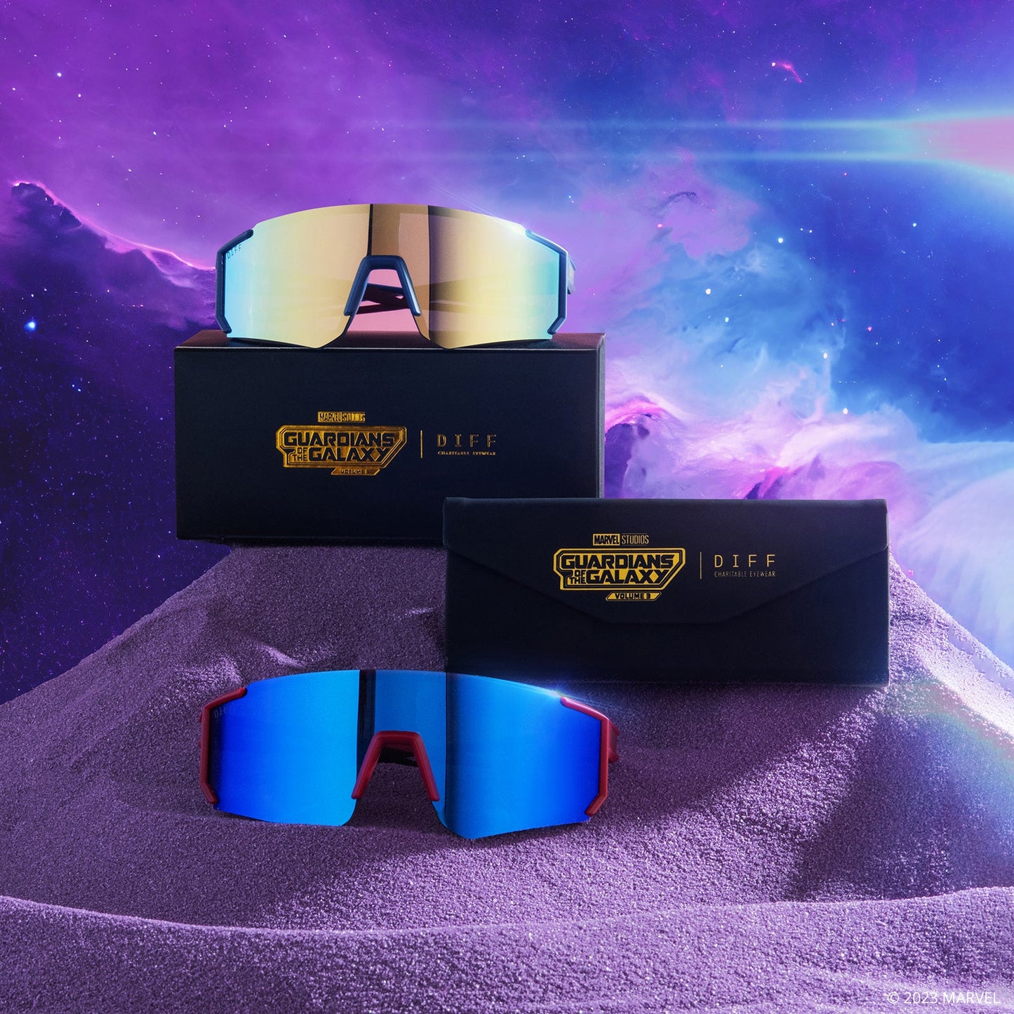 TEAM SUIT - CELESTIAL BLUE/RED + GALACTIC GOLD MIRROR + POLARIZED SUNGLASSES