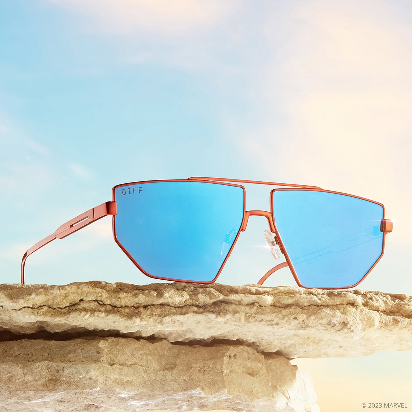 GALACTIC HEROES - METALLIC GALACTIC RED + SPACE BLUE MIRROR + POLARIZED SUNGLASSES