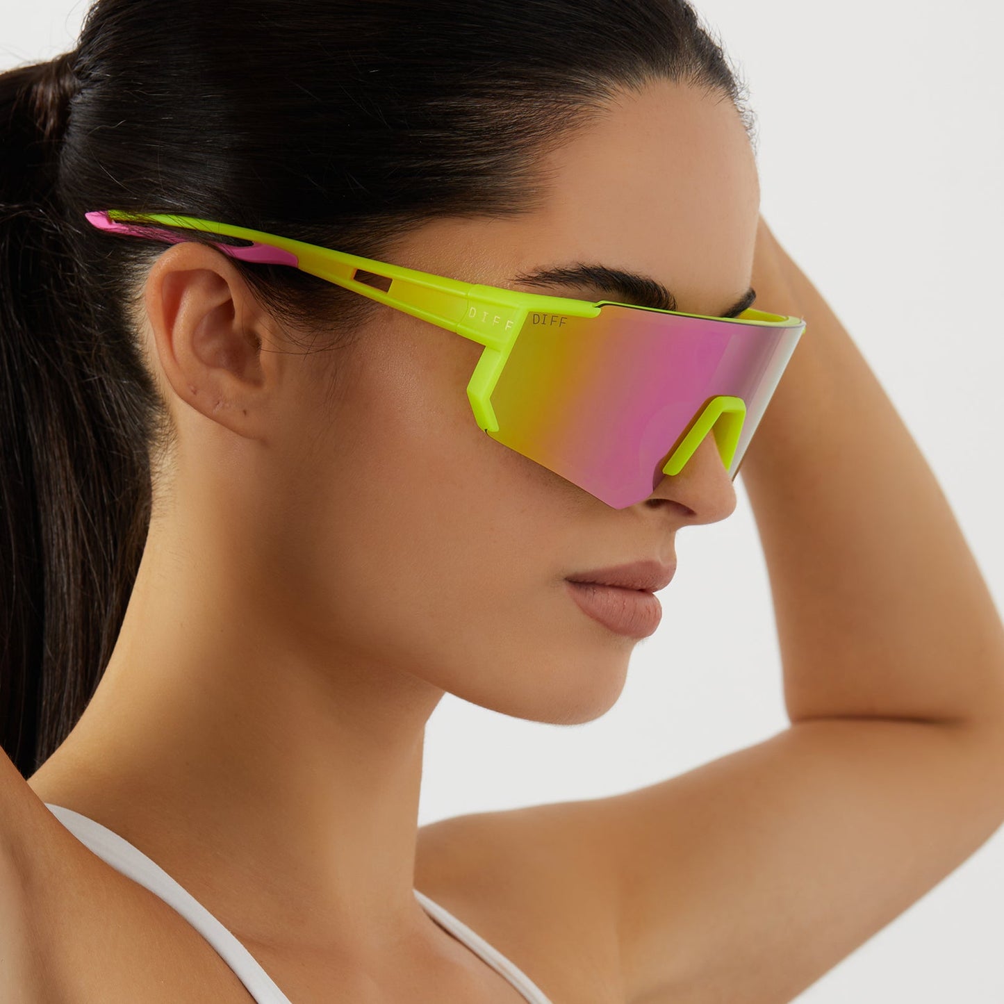 HEAT - NEON YELLOW + PINK RUSH MIRROR + POLARIZED SUNGLASSES