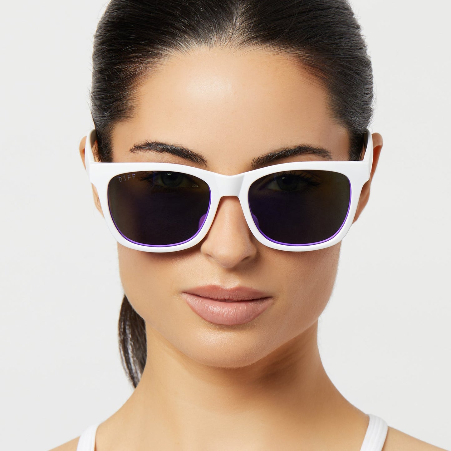 STORM - MATTE WHITE + PURPLE MIRROR + POLARIZED SUNGLASSES