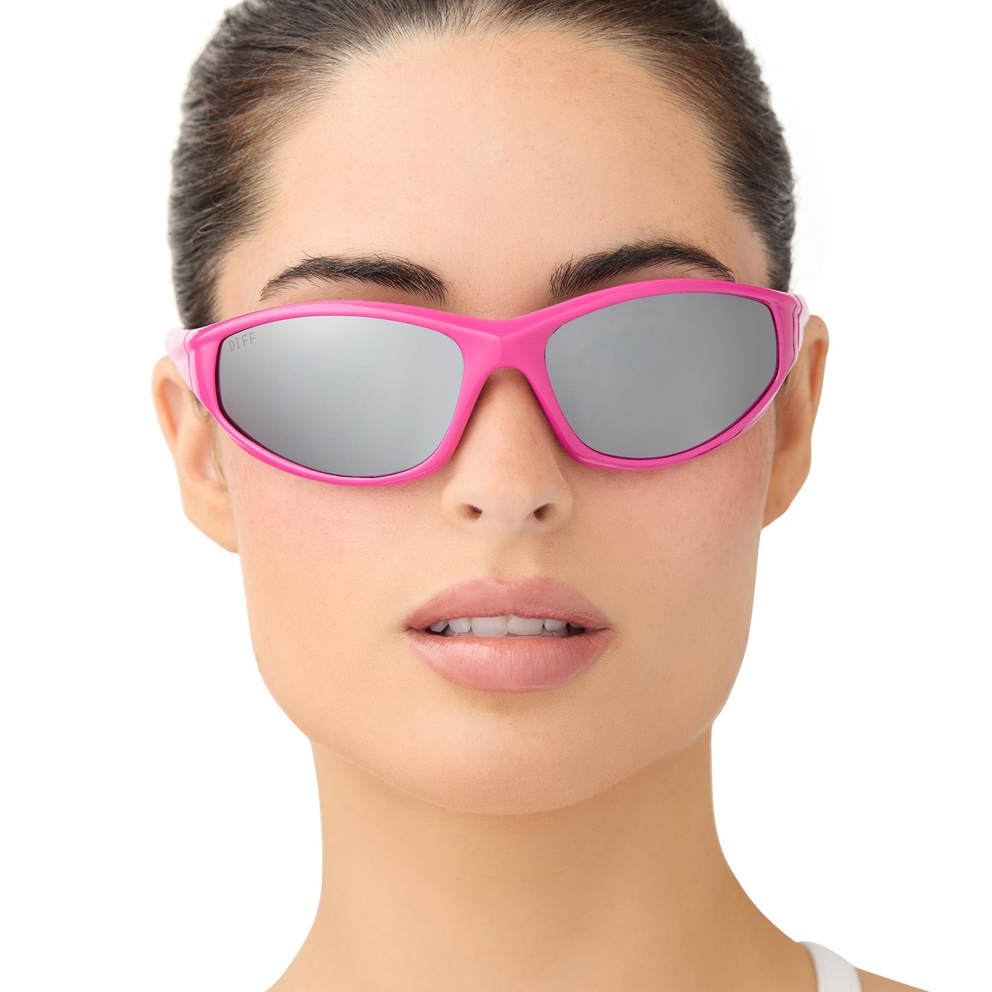 LIGHTNING - NEON PINK + SILVER MIRROR + POLARIZED SUNGLASSES