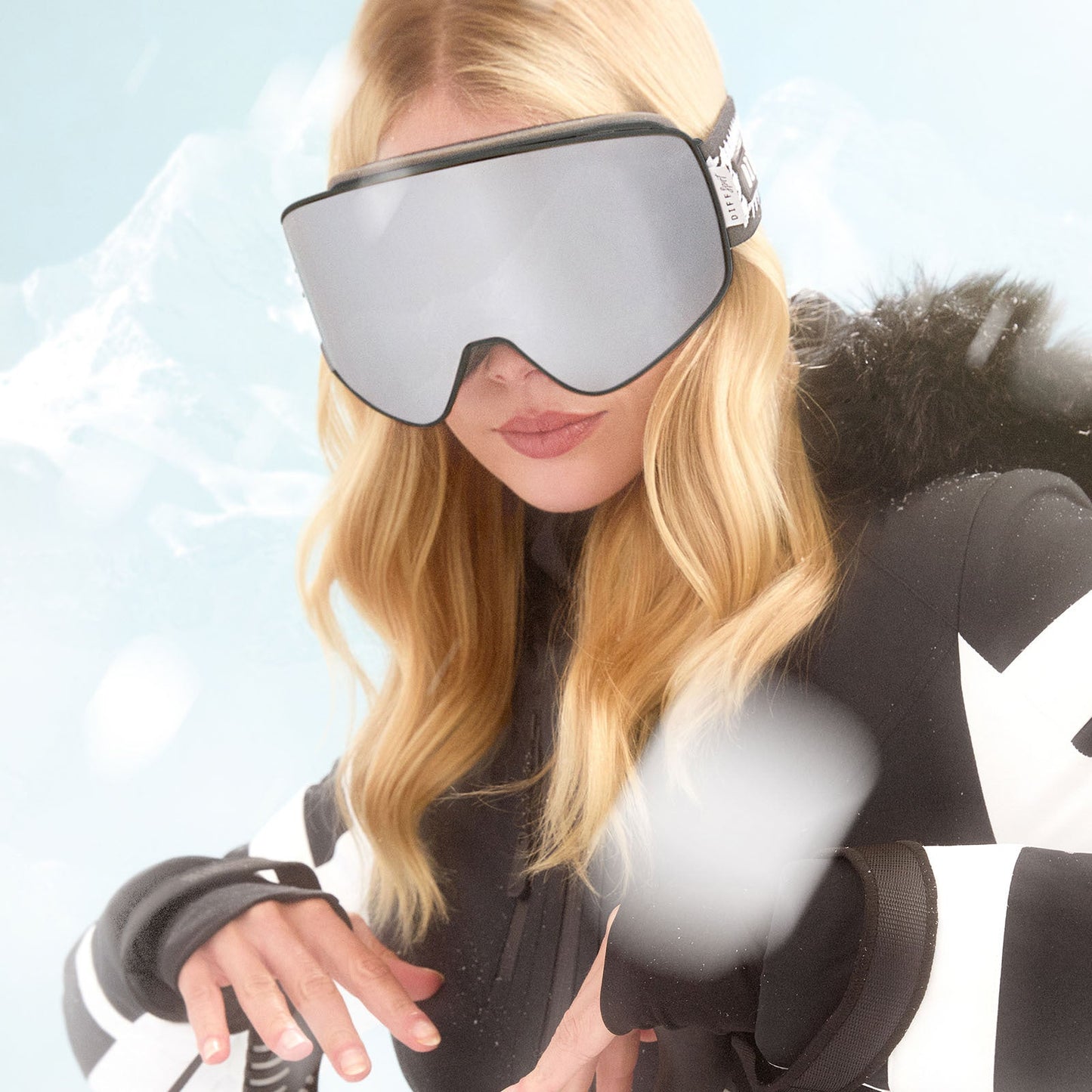 SNOW GOGGLES - FROST + HOUNDSTOOTH + SILVER MIRROR + POLARIZED GOGGLES & FREE AURORA PINK LENS