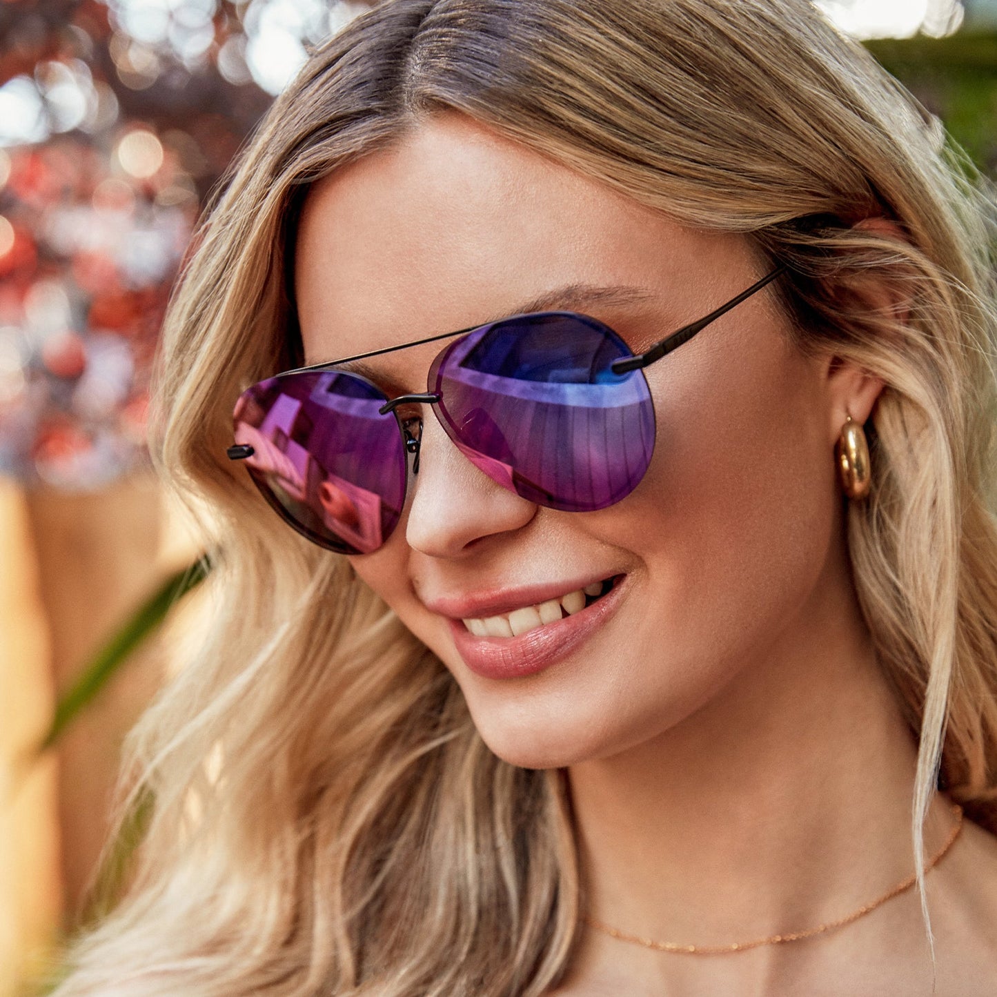 LENOX - MATTE BLACK + PURPLE MIRROR SUNGLASSES