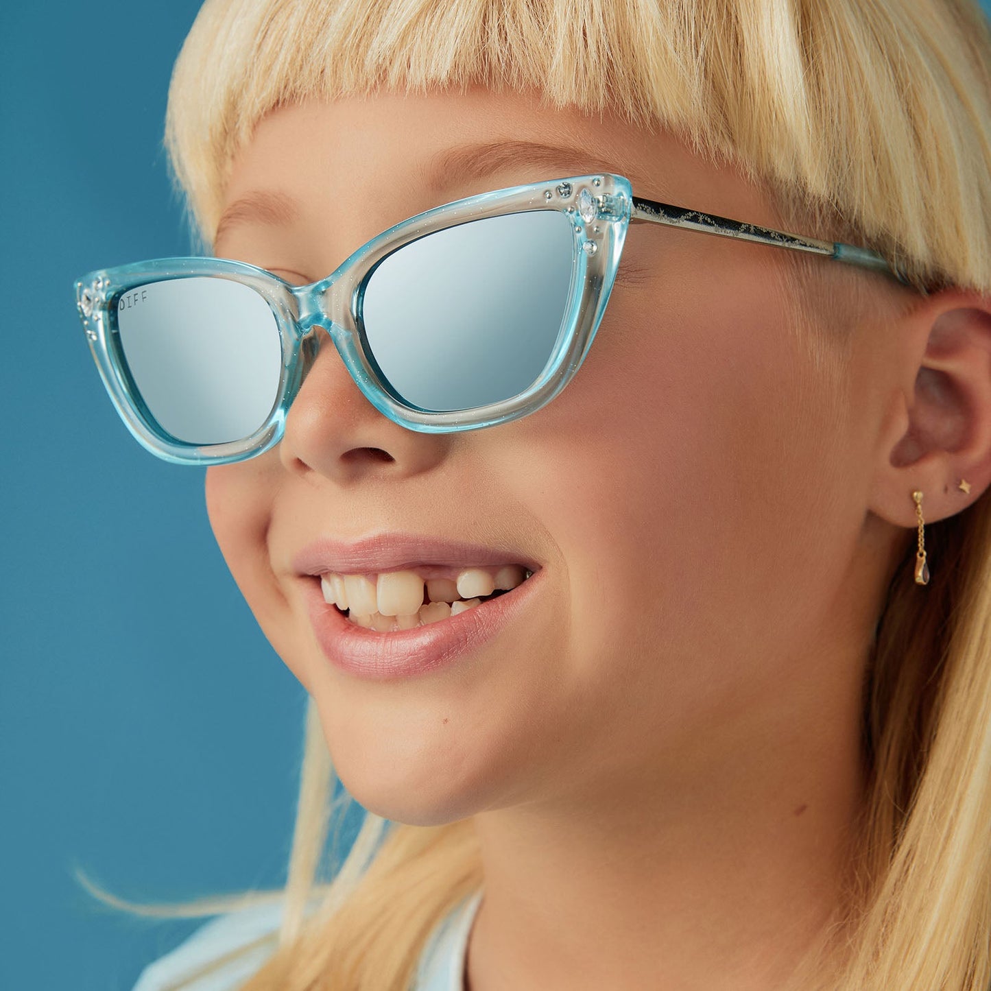 DISNEY PRINCESS YOUTH - CINDERELLA + YOUTH + BLUE CRYSTAL GLITTER + BLUE DUST GRADIENT + POLARIZED SUNGLASSES