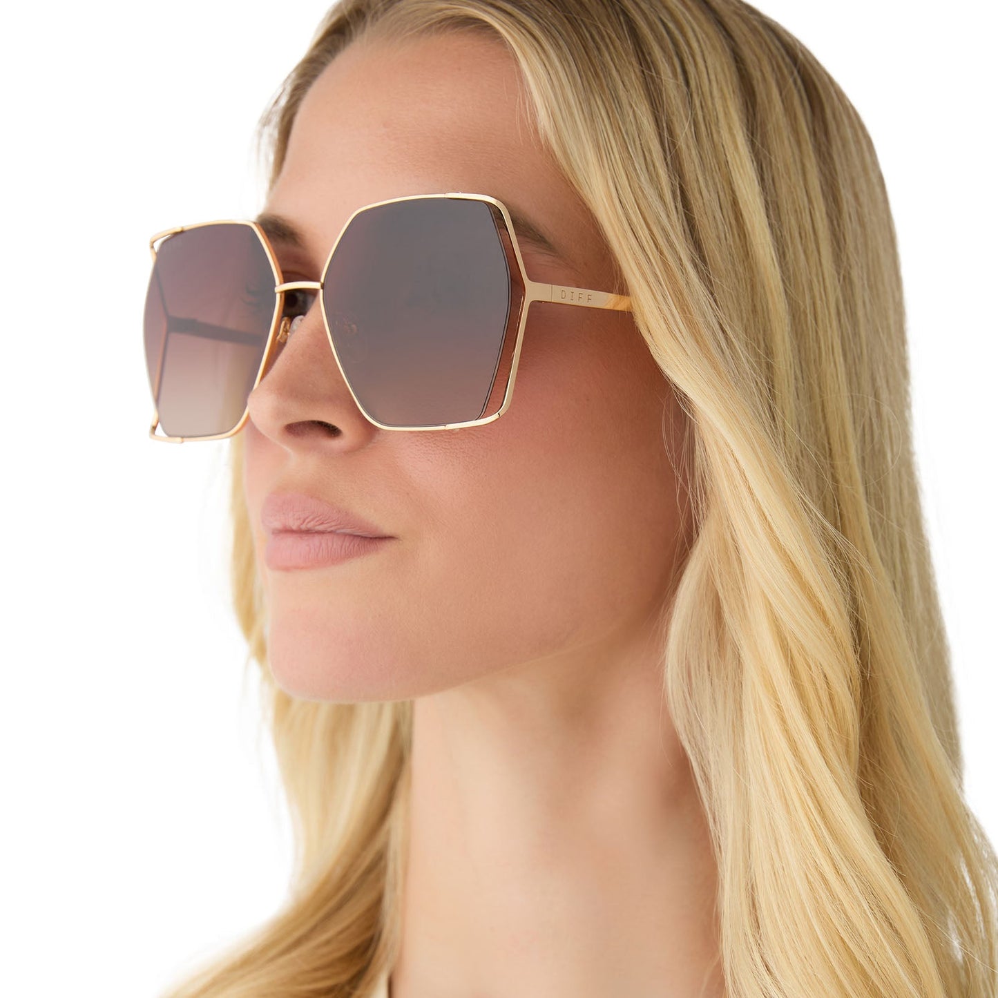 DONNA IV - GOLD + BROWN GRADIENT SUNGLASSES