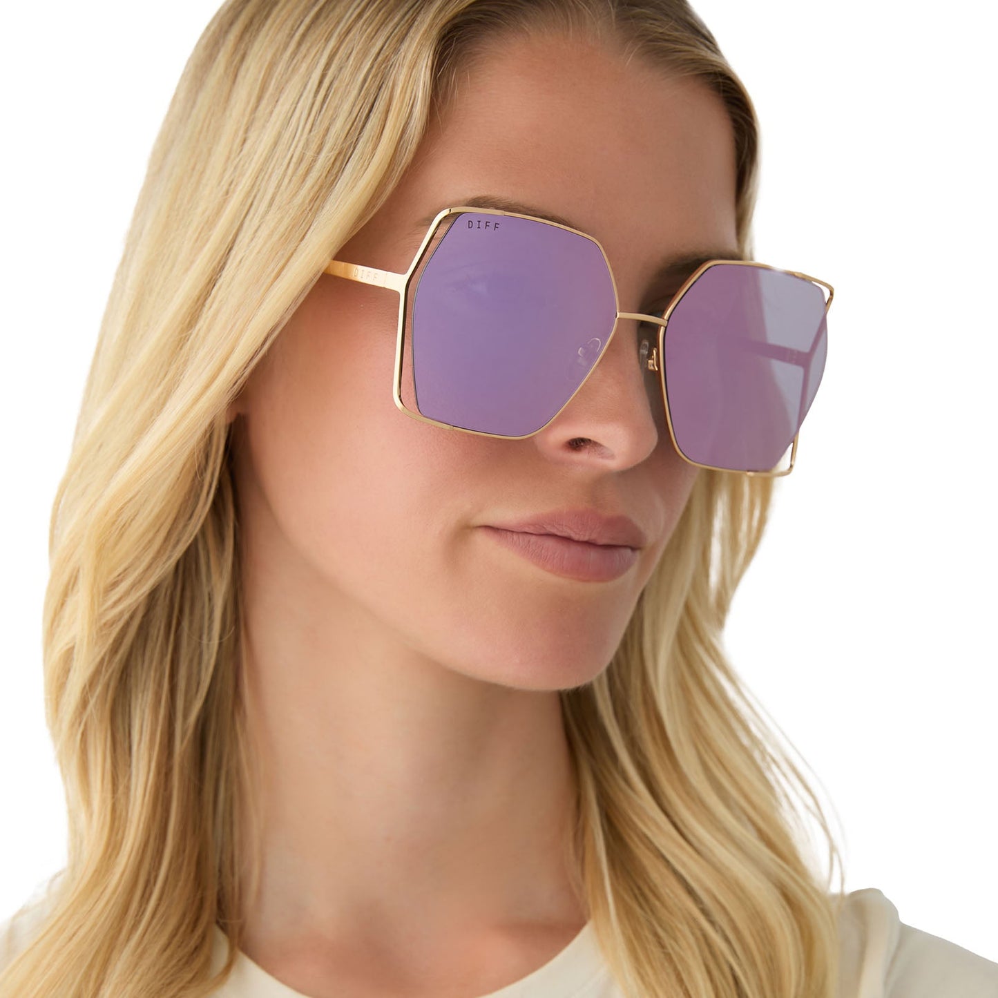 DONNA IV - GOLD + TAUPE MIRROR SUNGLASSES