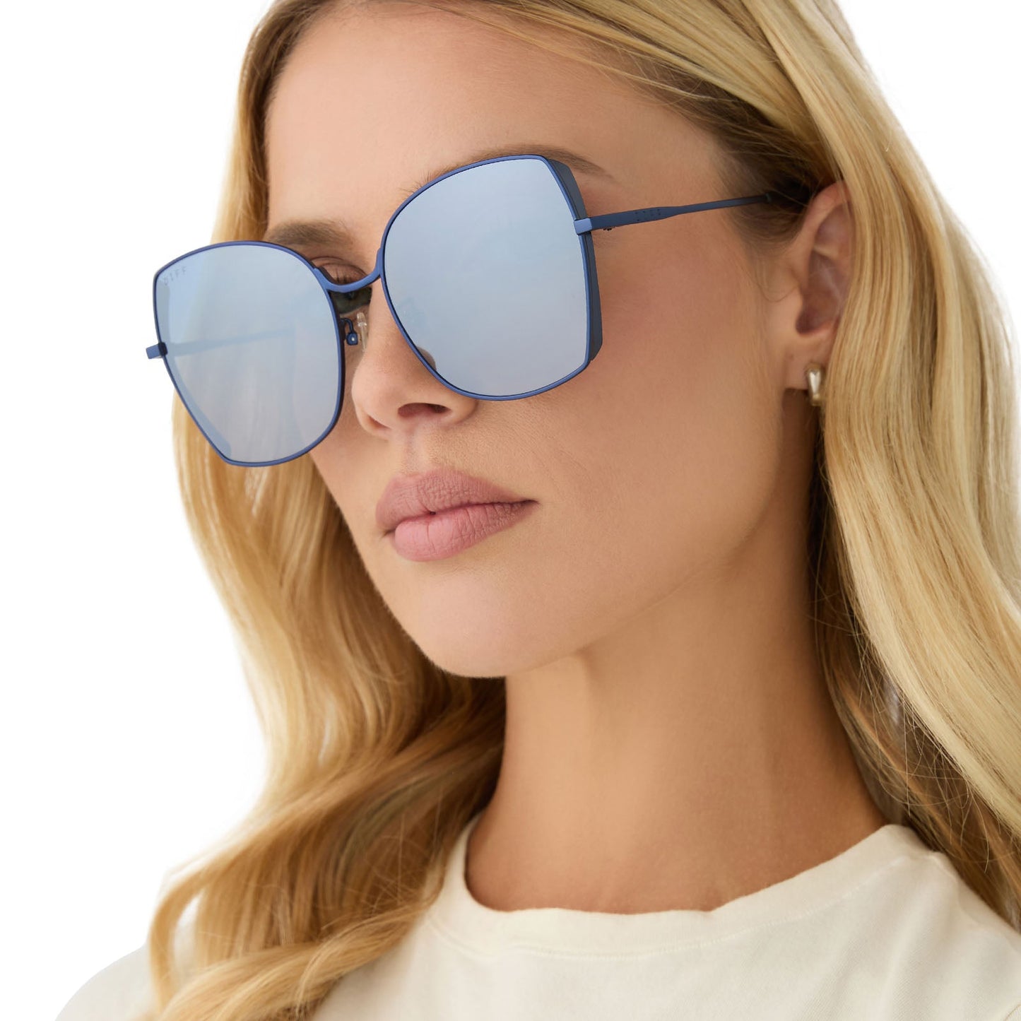 DONNA - DEEP NAVY METAL + AEGEAN BLUE FLASH SUNGLASSES