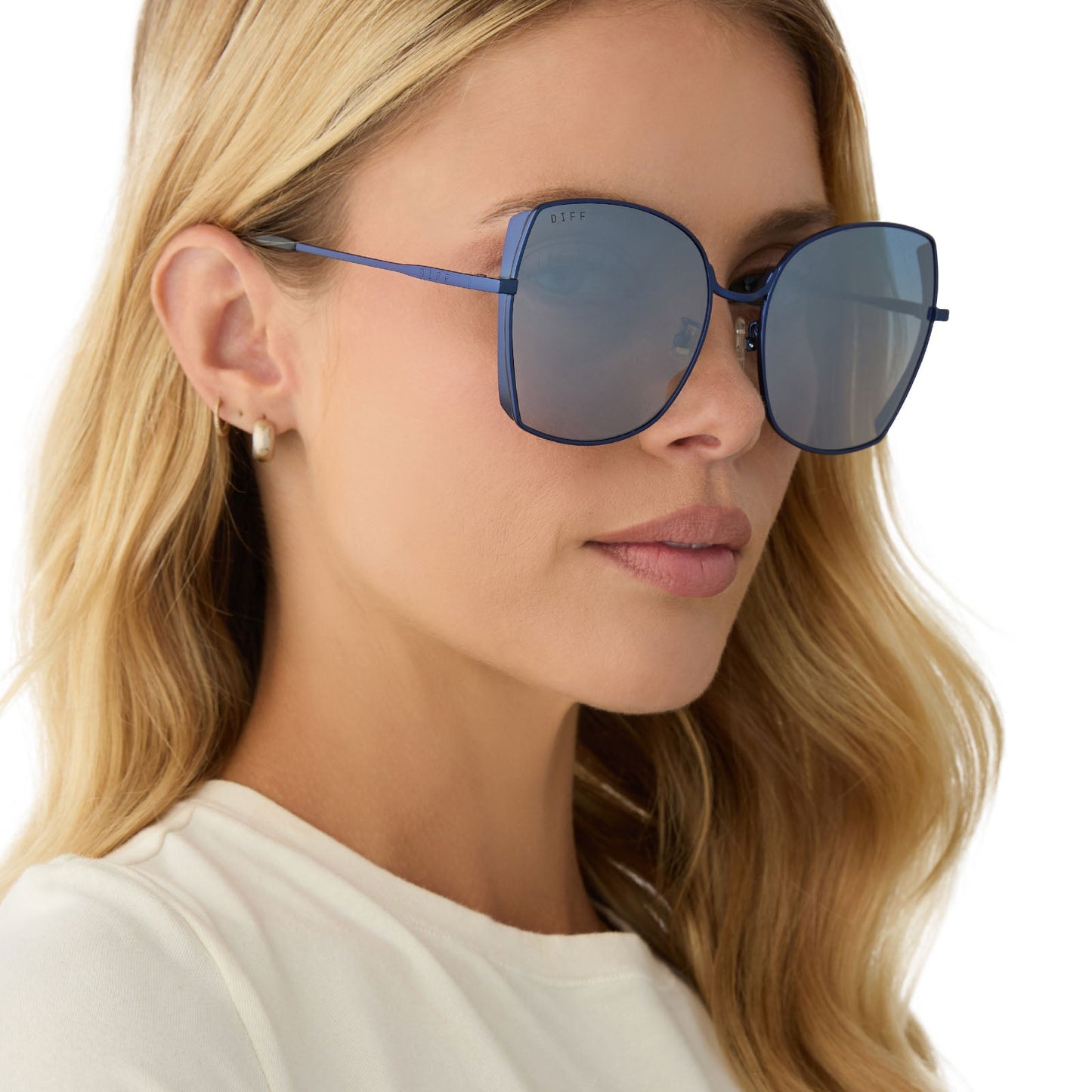 DONNA - DEEP NAVY METAL + AEGEAN BLUE FLASH SUNGLASSES