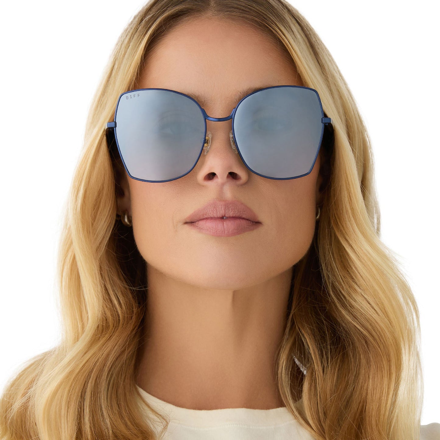 DONNA - DEEP NAVY METAL + AEGEAN BLUE FLASH SUNGLASSES