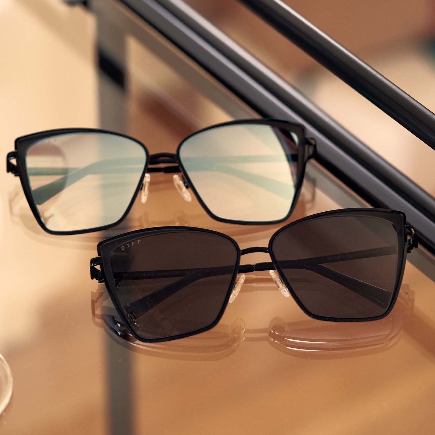 BECKY - BLACK + DARK SMOKE SUNGLASSES