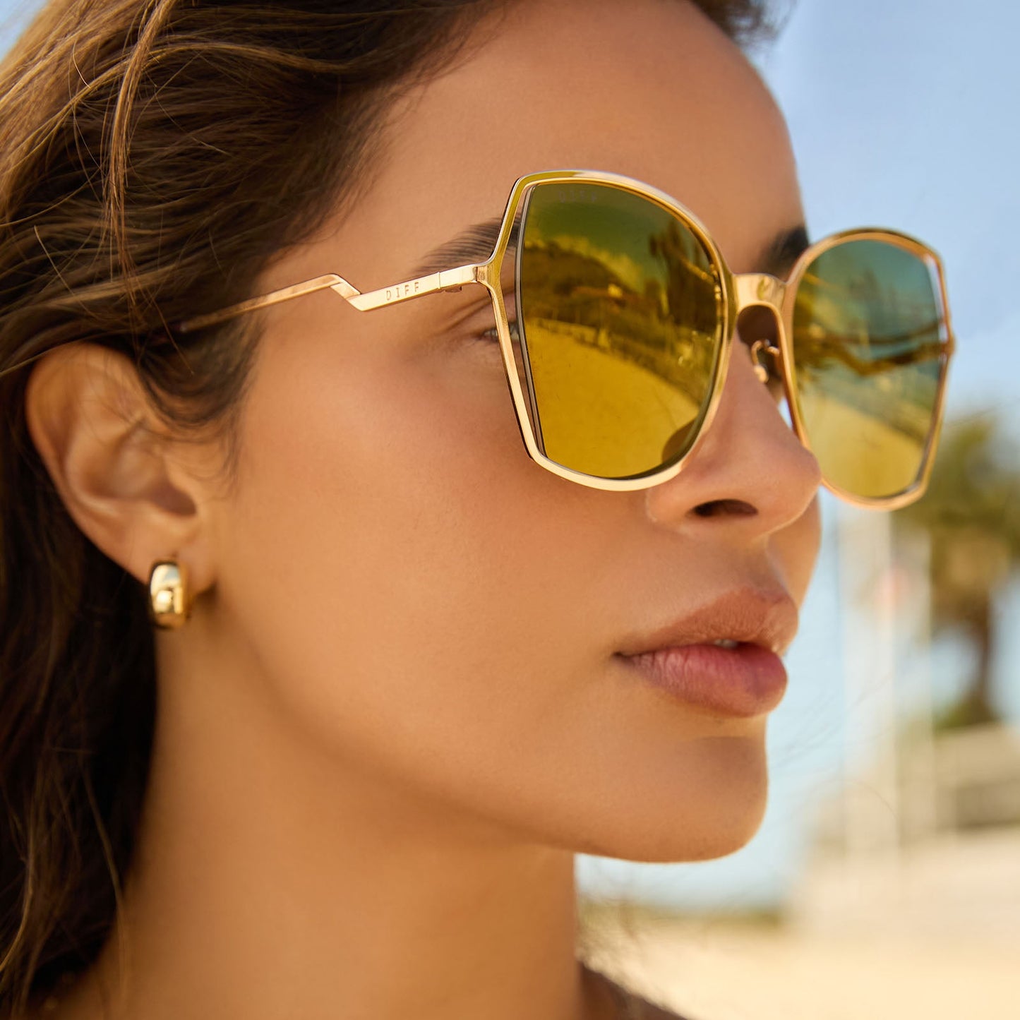 DONNA III - GOLD + MOSS MIRROR + POLARIZED SUNGLASSES