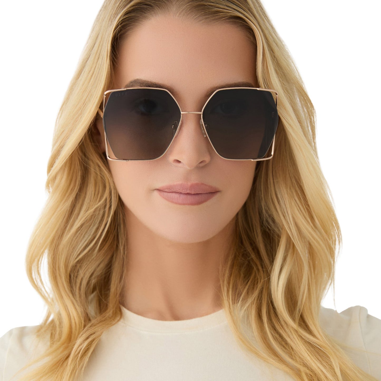 DONNA IV - CHAMPAGNE + GREY GRADIENT SUNGLASSES