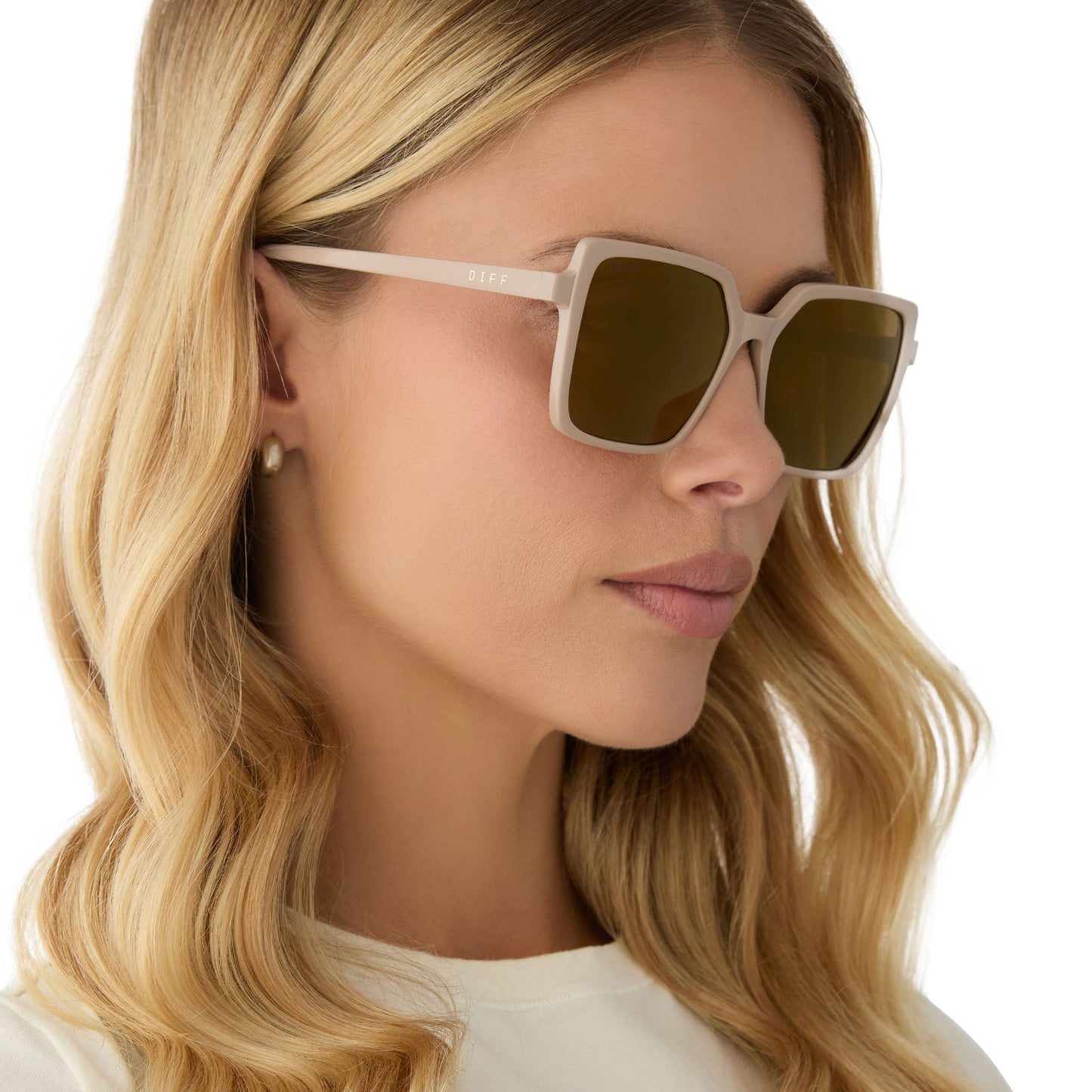 ESME - ALMOND + BROWN GOLD FLASH + POLARIZED SUNGLASSES