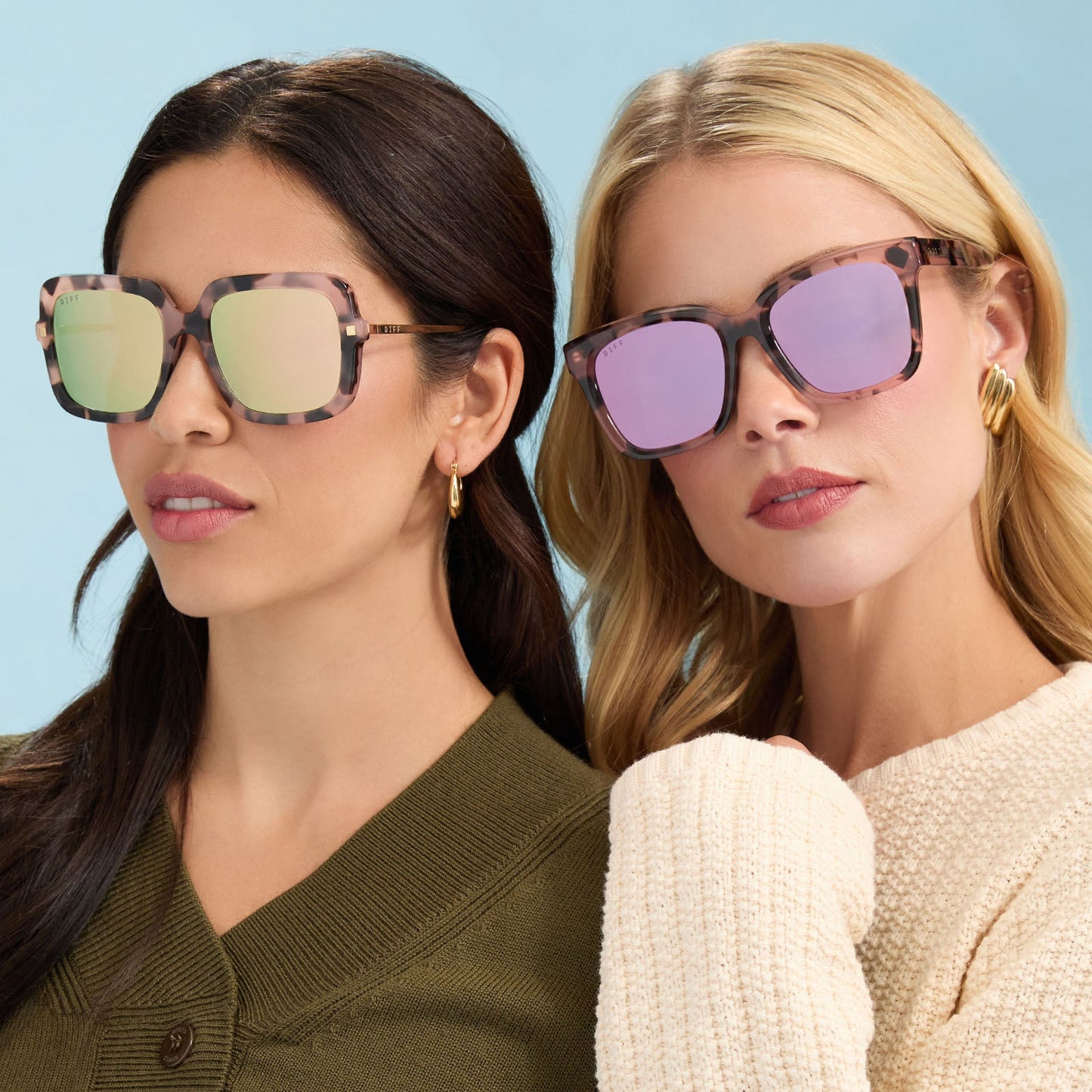 MEREDITH - HIMALAYAN TORTOISE + LIGHT PINK MIRROR SUNGLASSES