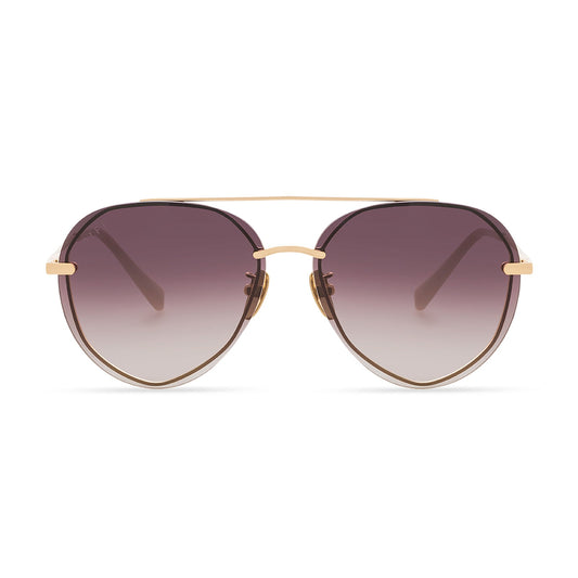 LENOX - GOLD + BROWN GRADIENT MIRROR POLARIZED SUNGLASSES