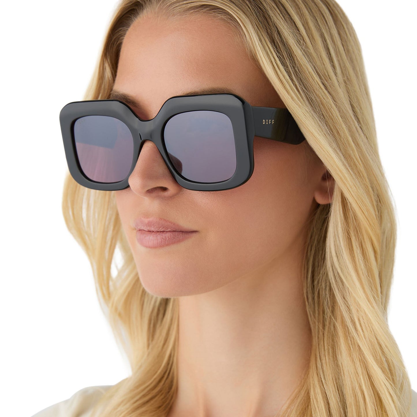 GIADA - BLACK + AUBERGINE W SILVER FLASH SUNGLASSES