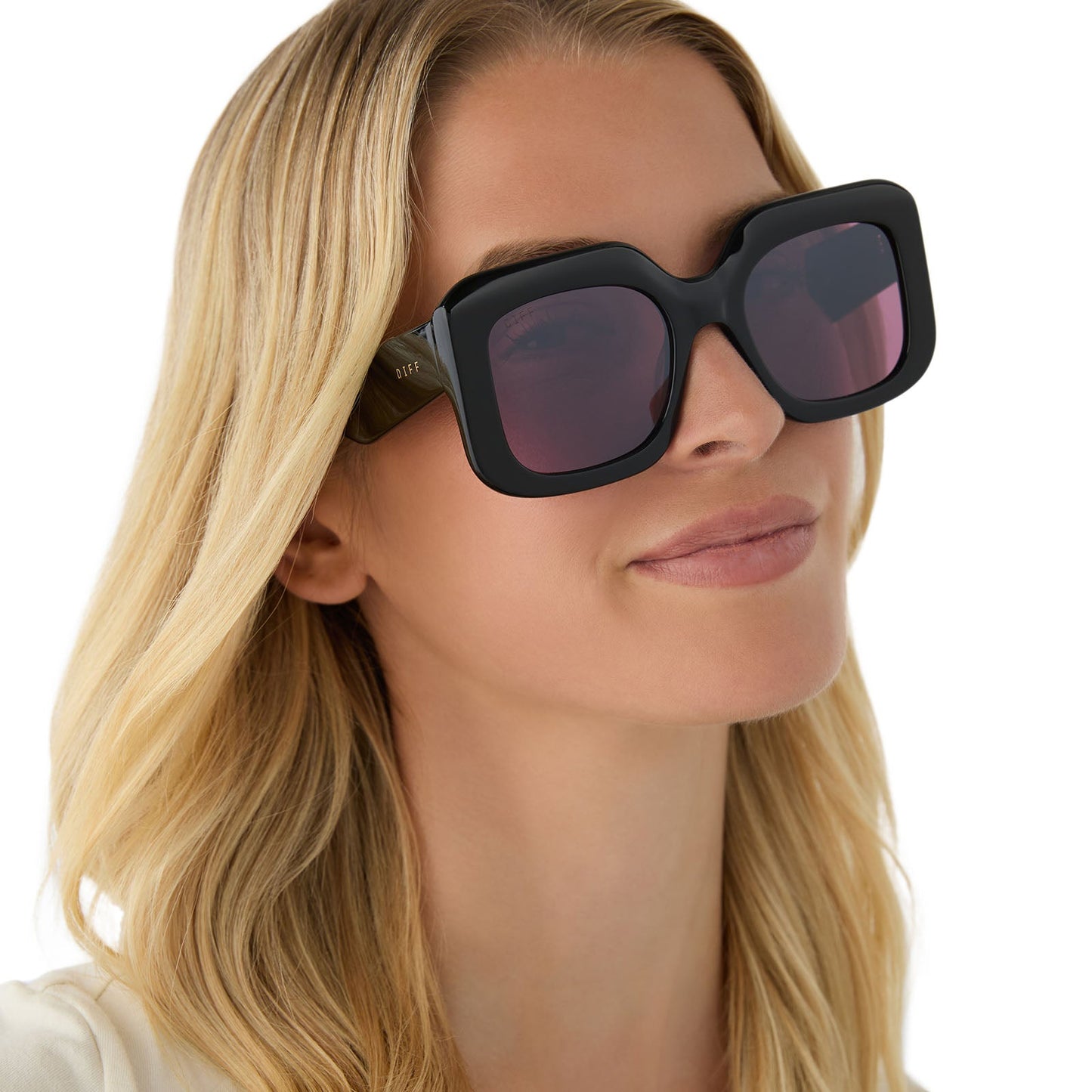 GIADA - BLACK + AUBERGINE W SILVER FLASH SUNGLASSES