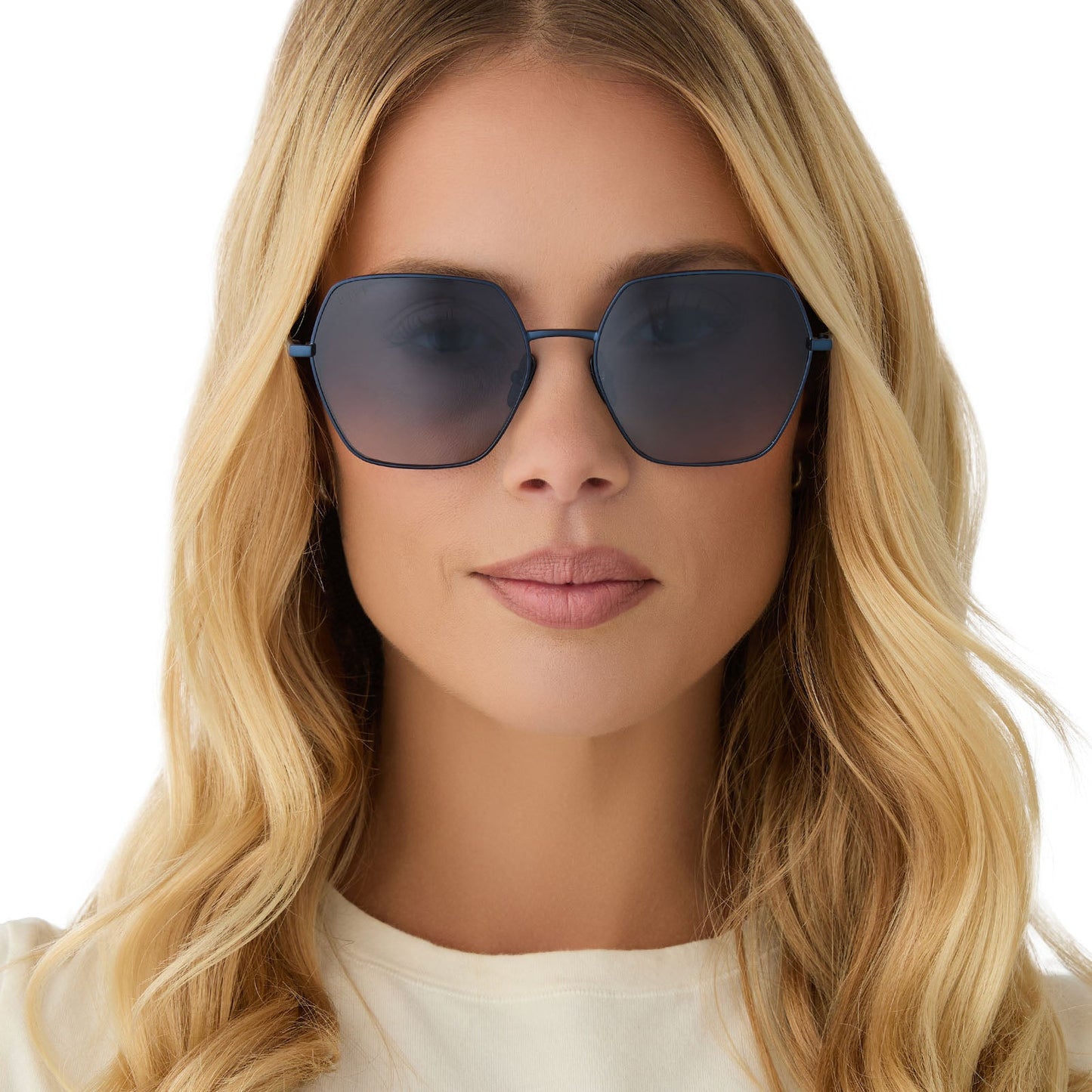 HARLOWE - DEEP NAVY METAL + AEGEAN BLUE FLASH SUNGLASSES