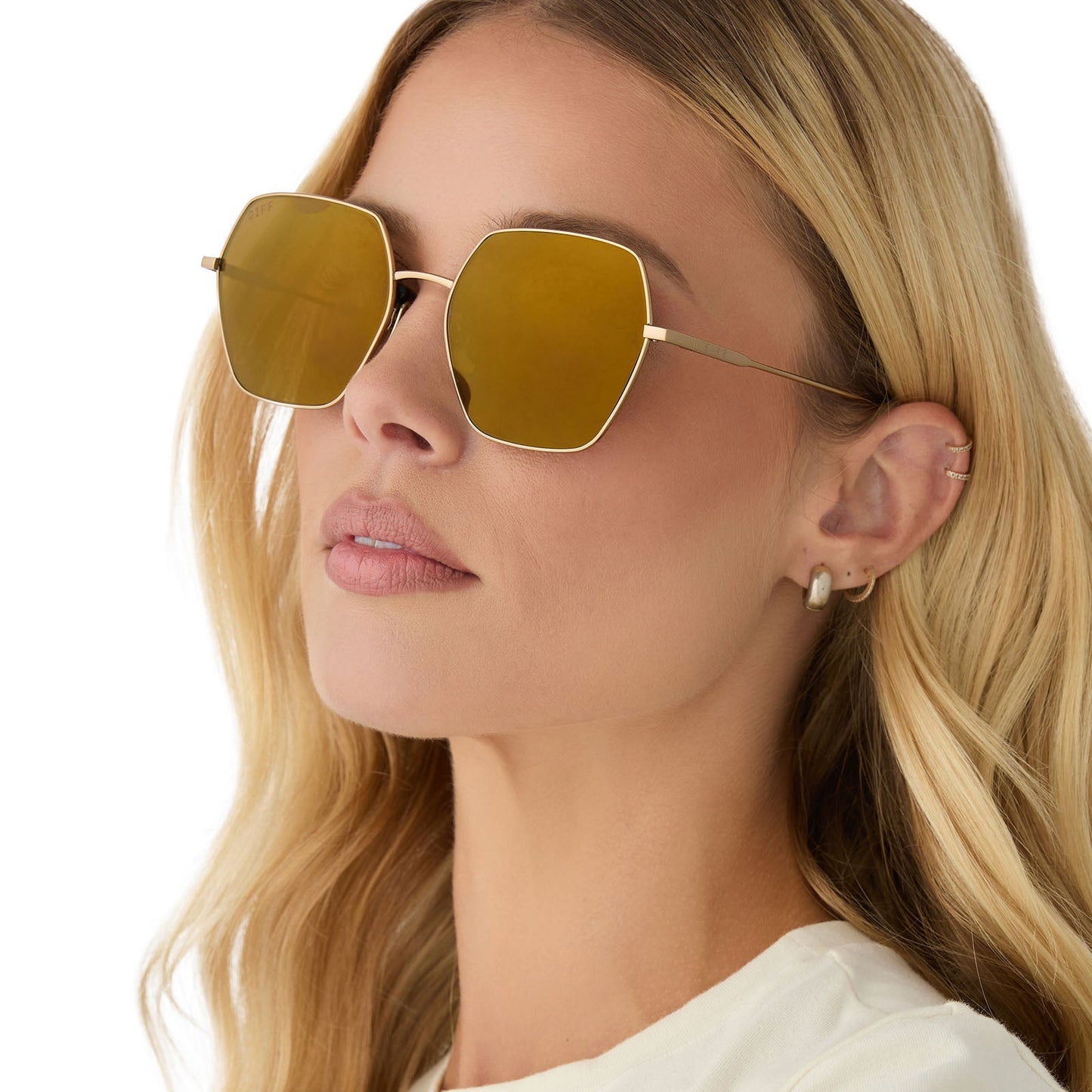 HARLOWE - COPPER METAL + BROWN GOLD FLASH + POLARIZED SUNGLASSES