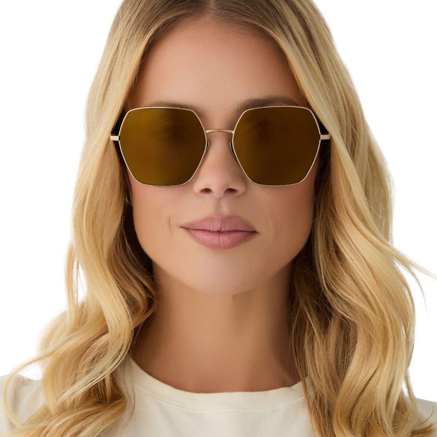 HARLOWE - COPPER METAL + BROWN GOLD FLASH + POLARIZED SUNGLASSES