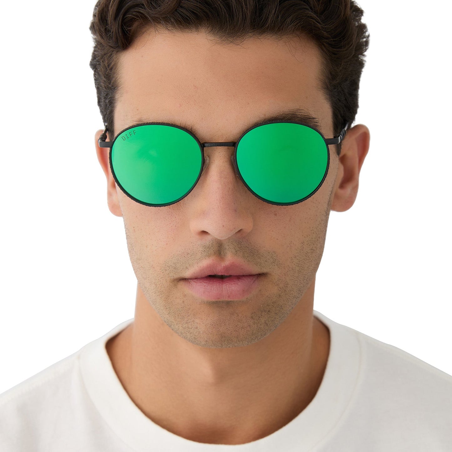 SNAPE™️ - MATTE BLACK METAL + GREEN MIRROR SUNGLASSES