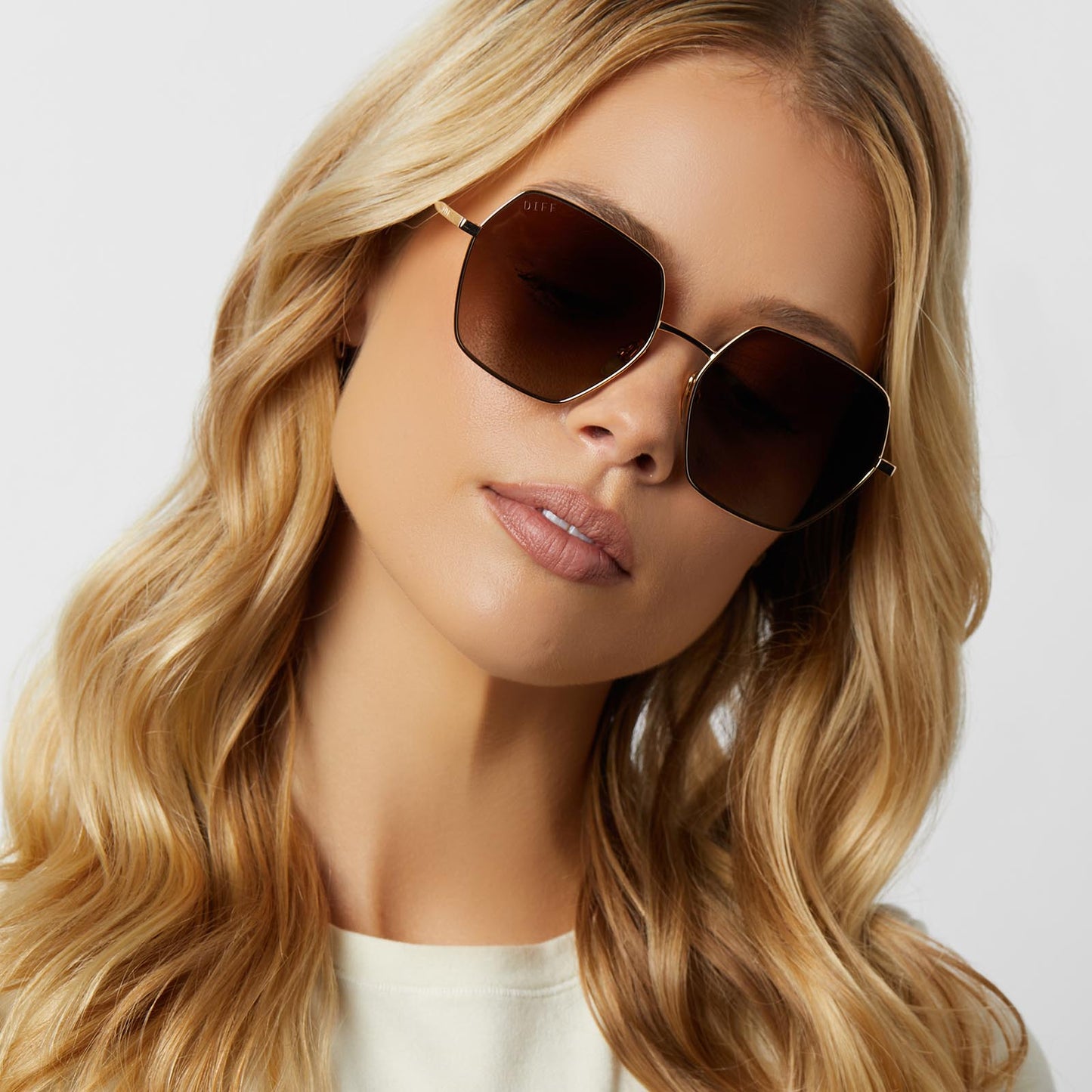 HARLOWE - GOLD + BROWN GRADIENT + POLARIZED SUNGLASSES