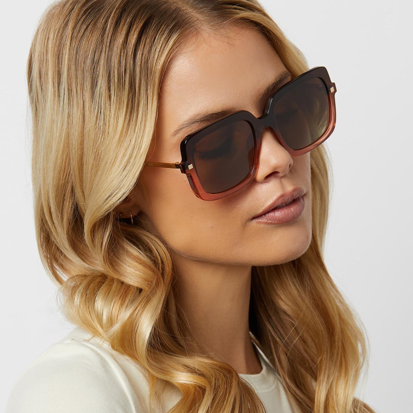 SANDRA - TAUPE OMBRE CRYSTAL + BROWN GRADIENT + POLARIZED SUNGLASSES